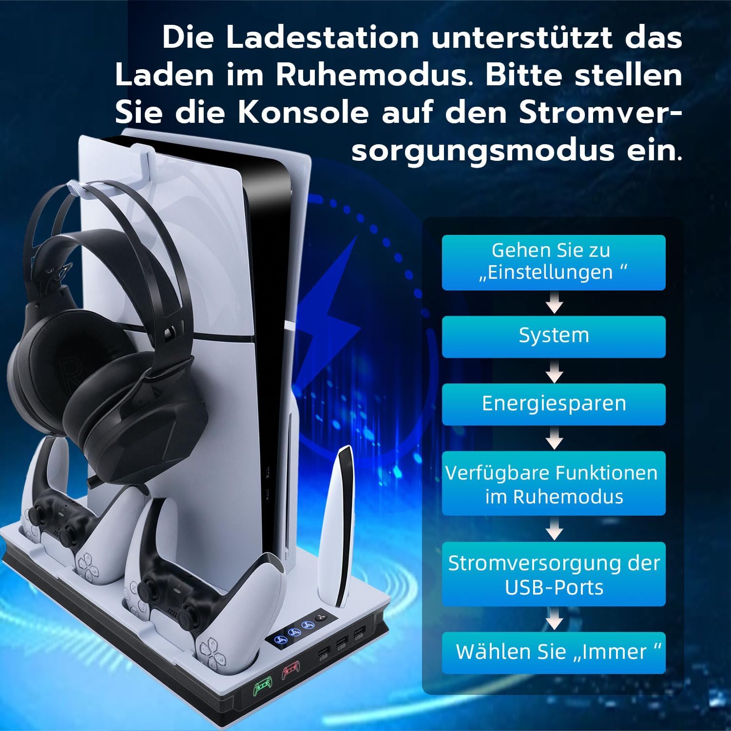 Detalle 2 de Tolesum PS5 Standfuß mit Lüfter