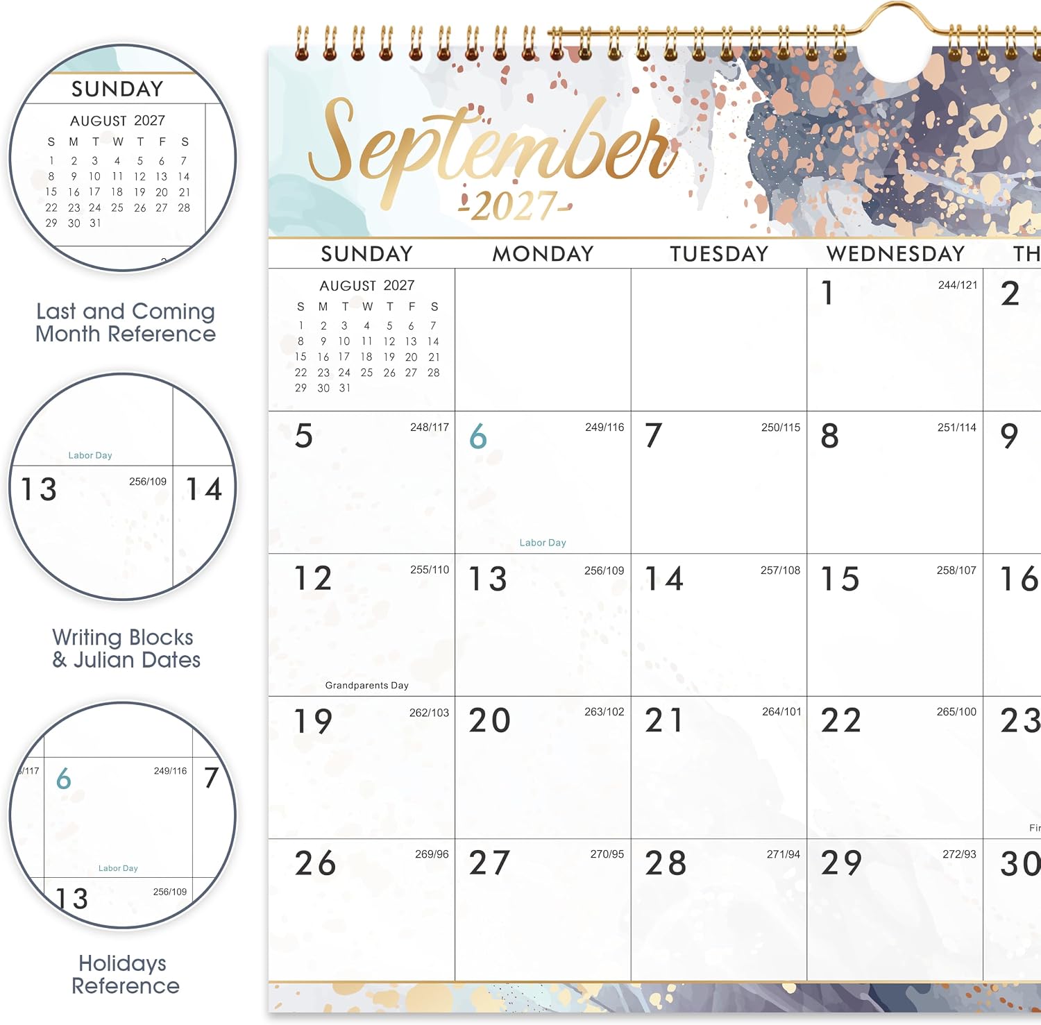 Detalle 2 de 2026 Wall Calendar 14.8 x 11.4 inches ๐