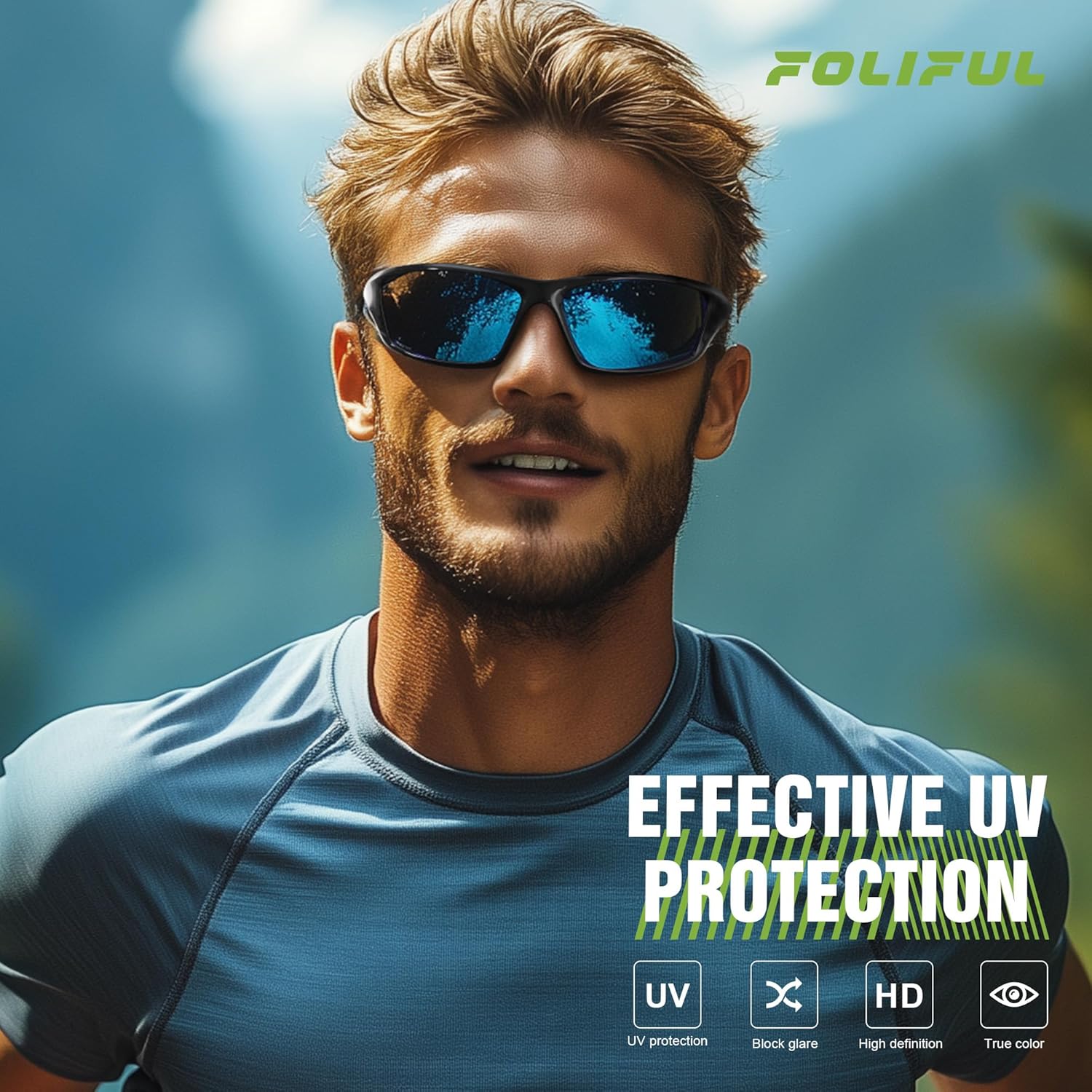 Detalle de Foliful 3-Pack Polarized Sports Sunglasses 🕶