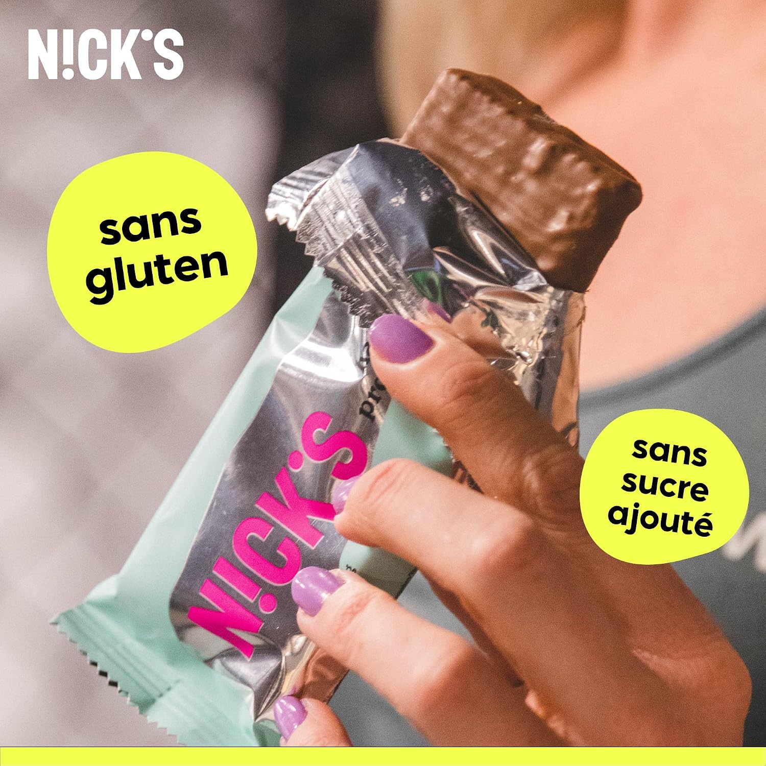 Detalle 2 de NICKS Barre protéinée 25% 🍫