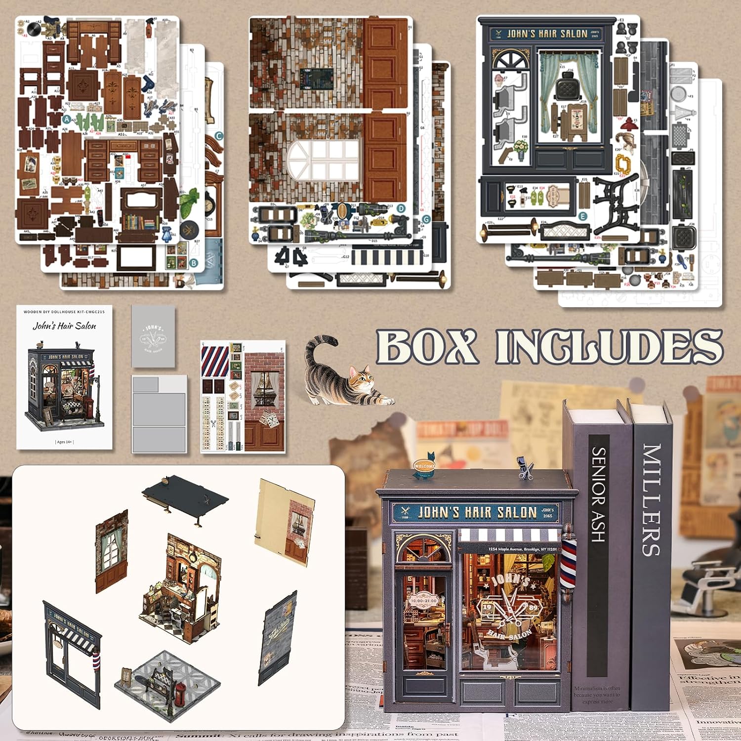 Thumbnail 6 de Cutefun Book Nook DIY Miniature House Kit