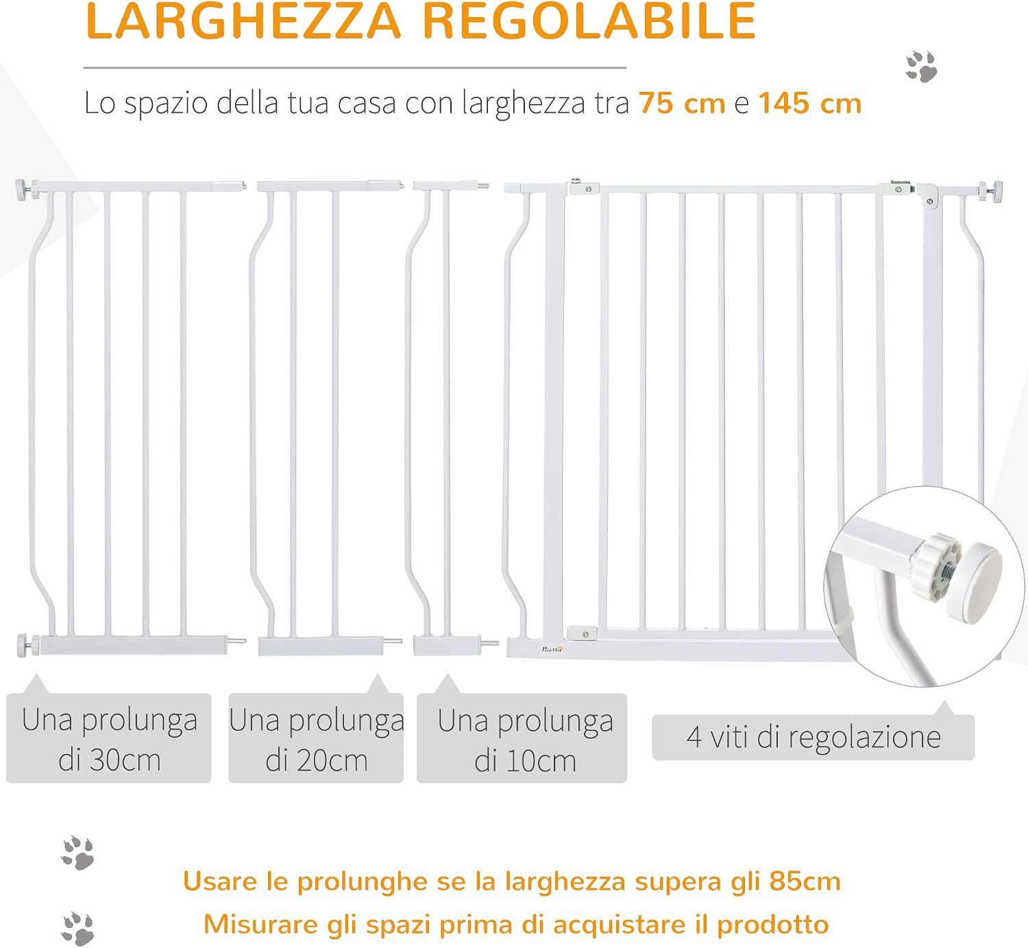 Thumbnail 4 de PawHut Wide Pressure-Fit Dog Gate 76 cm 🚪