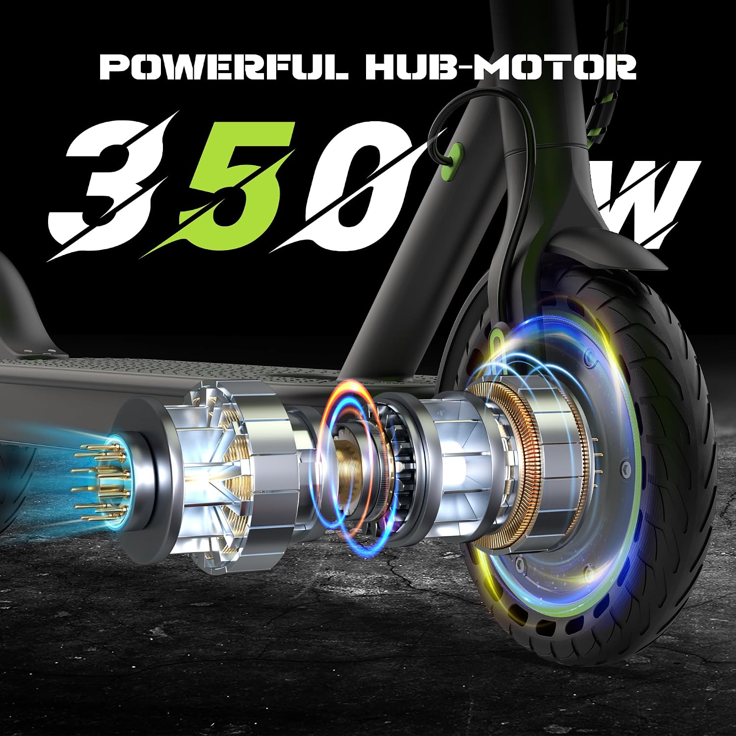 Detalle de WERHY H5 Electric Scooter, 350W Motor, 8.5-Inch Tires, Folding Design