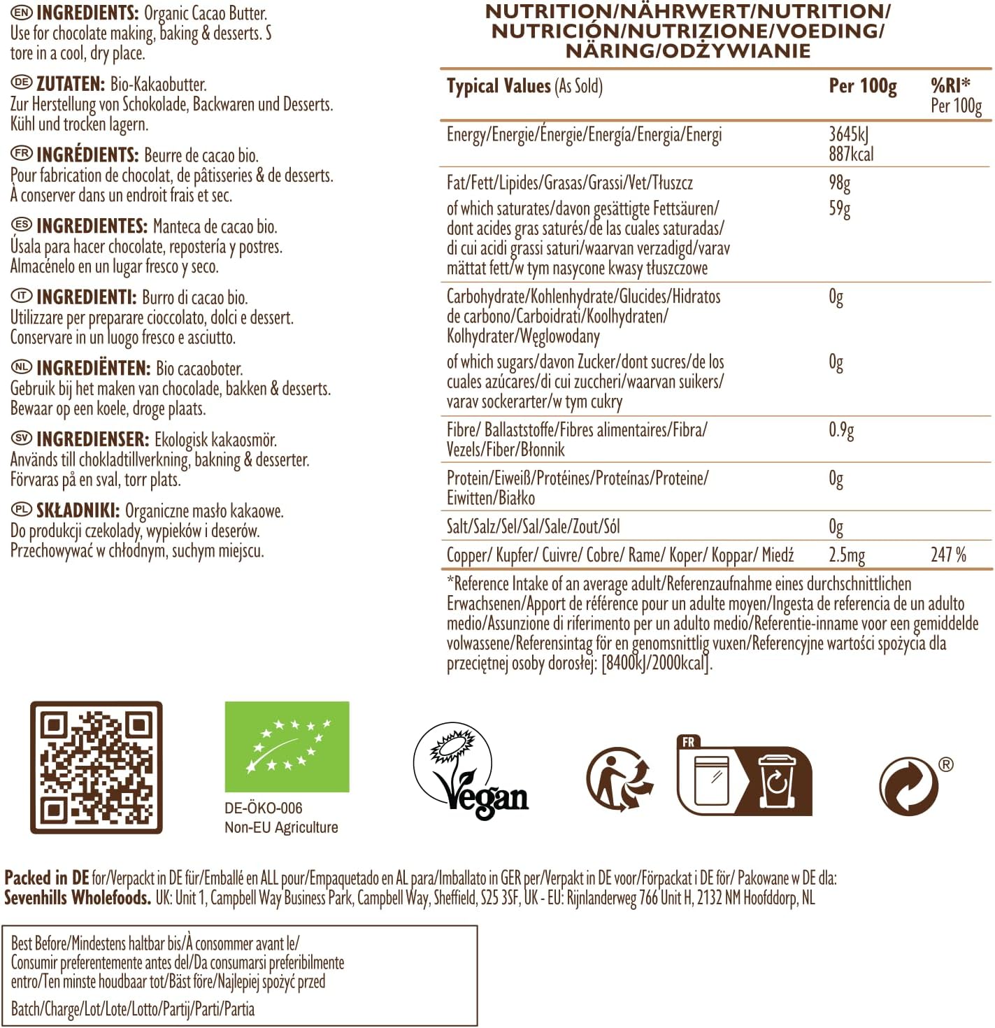 Thumbnail 5 de Beurre de cacao bio Sevenhills Wholefoods 200 g — pur et durable