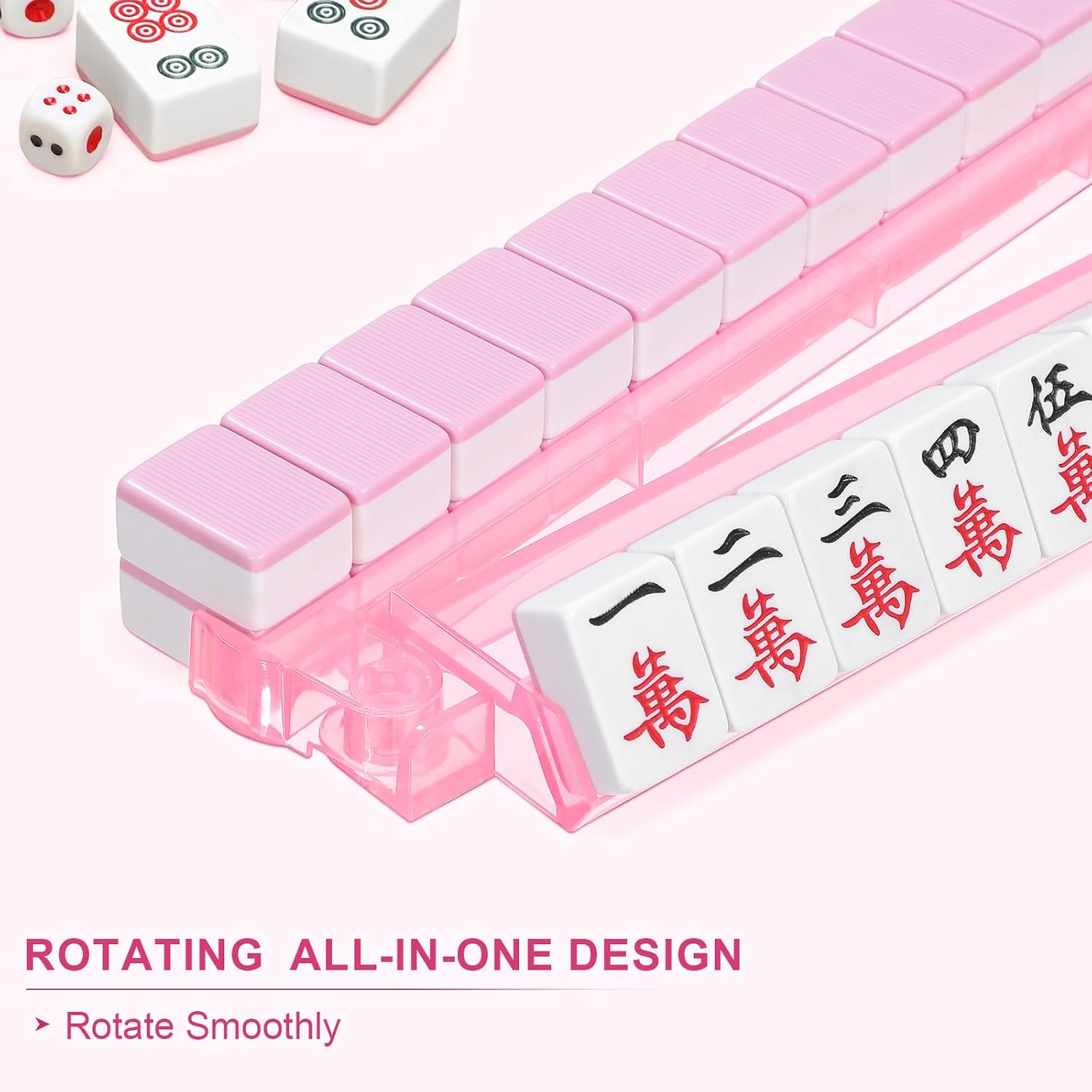 Detalle de Niflirt Mahjong Racks with Pushers 4PCS Set: Clear Acrylic Tile Holders for American Mahjong