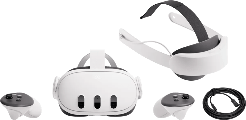 Meta Quest 3 512GB mit Elite Strap (Akku) & BlueBuilt PC Link-Kabel