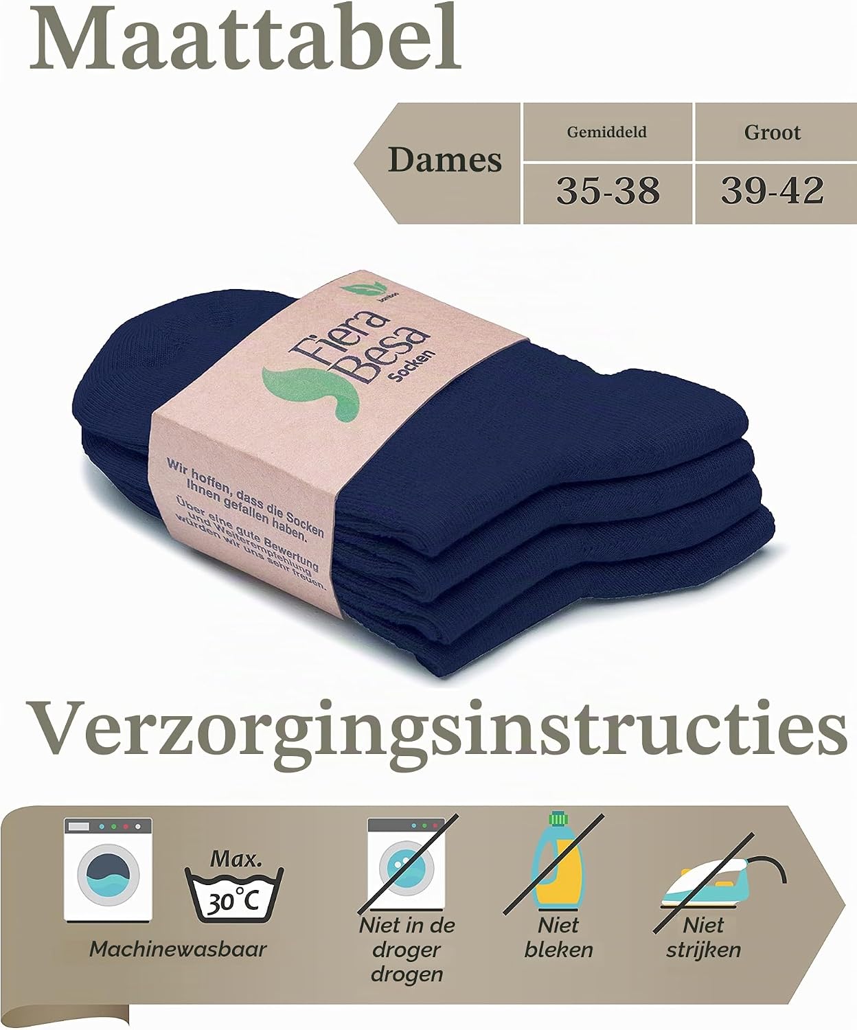 Thumbnail 4 de Fiera Besa BESA2022BDDA diabetessokken voor dames, 4 paar bamboeviscose