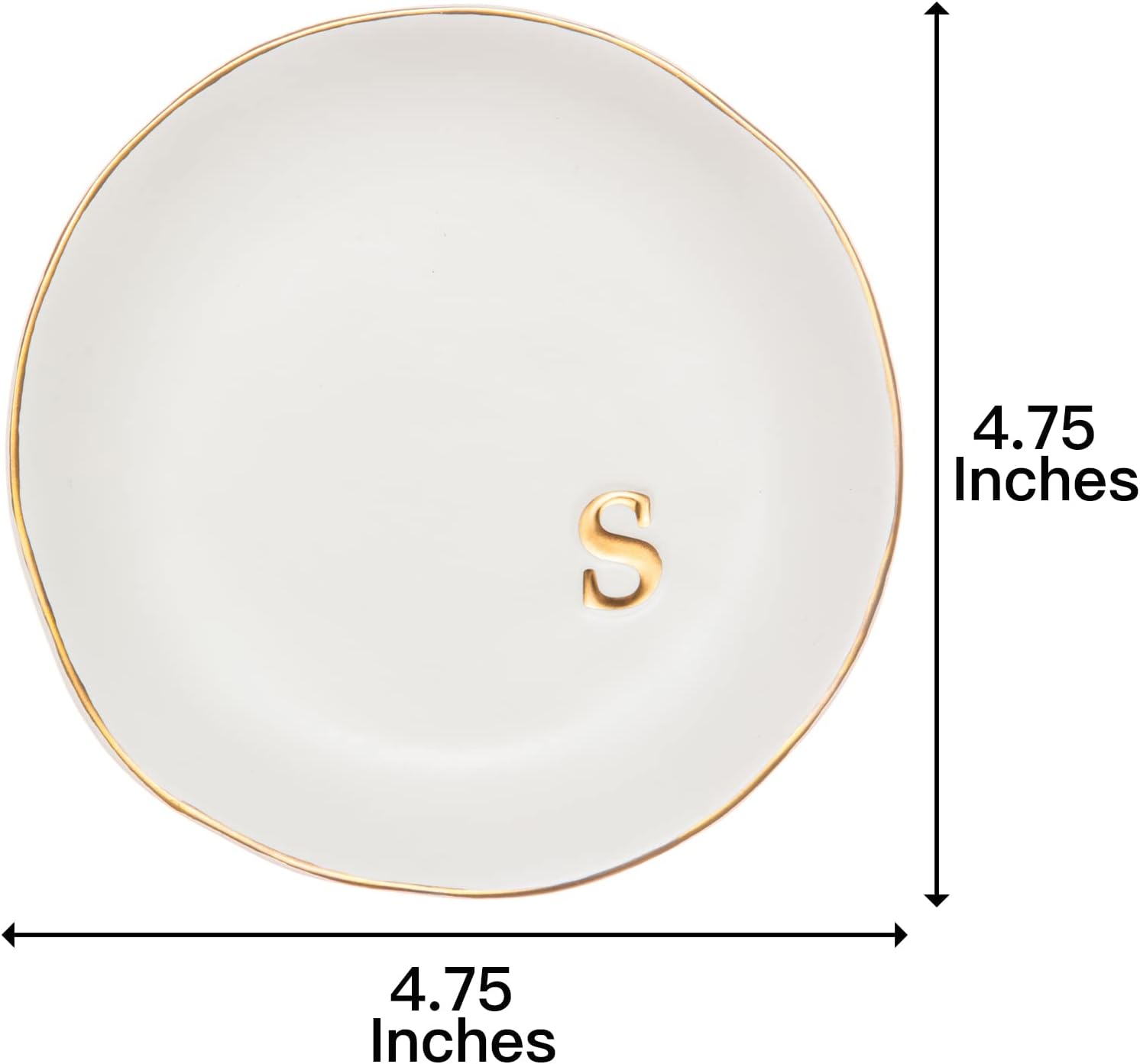 Thumbnail 1 de COLLECTIVE HOME Ceramic Jewelry Tray (4.75 in) — White Decorative Trinket Dish for Rings, Earrings, Necklaces & Keys