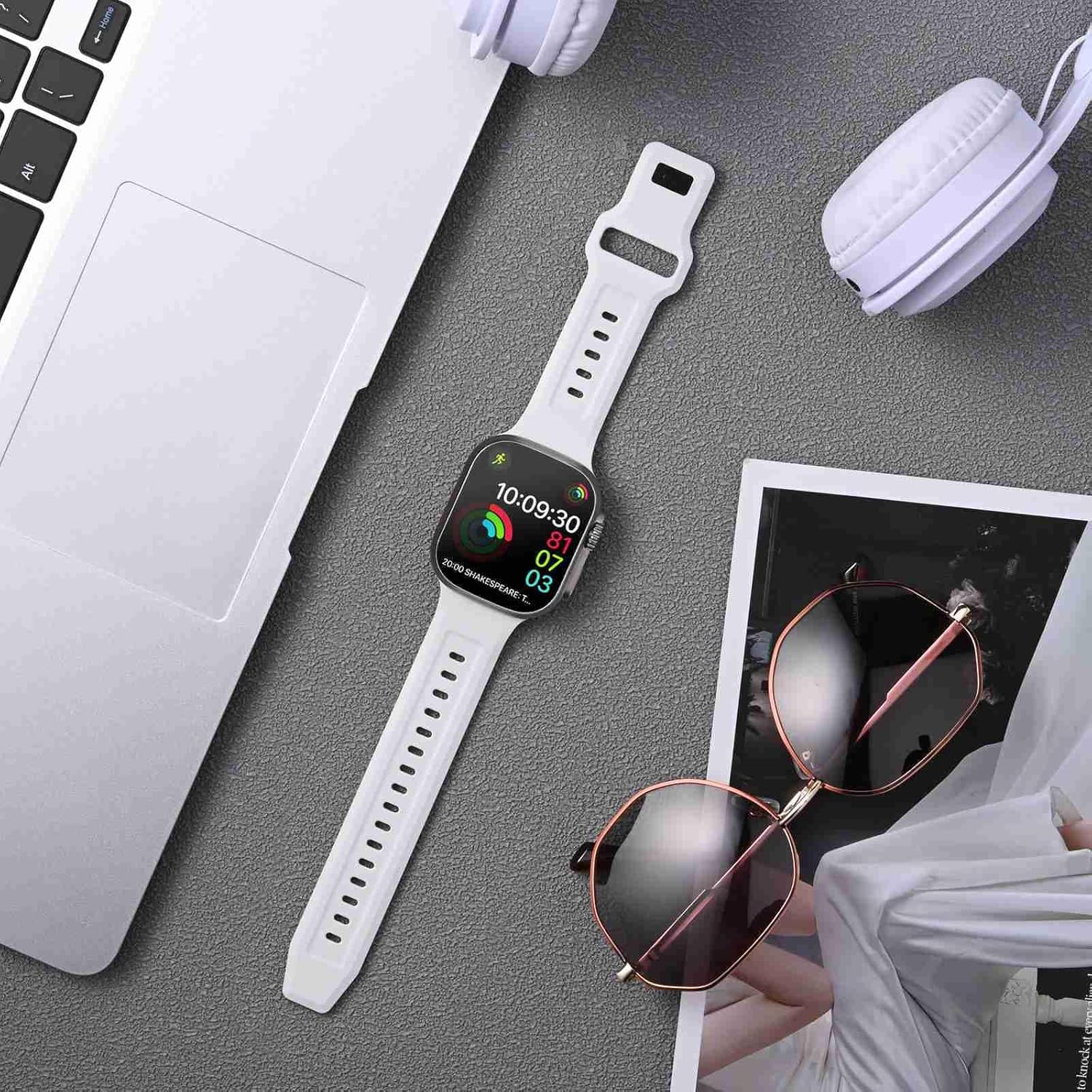 Thumbnail 5 de Anbeer FKM Rubber Bands for Apple Watch 49mm