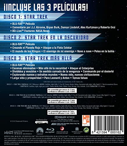 Detalle 2 de Star Trek 11-13 (Blu-ray) Pack 3 películas – Star Trek (2009), En la Oscuridad (2013) y Más Allá (2016) | Divisa Films