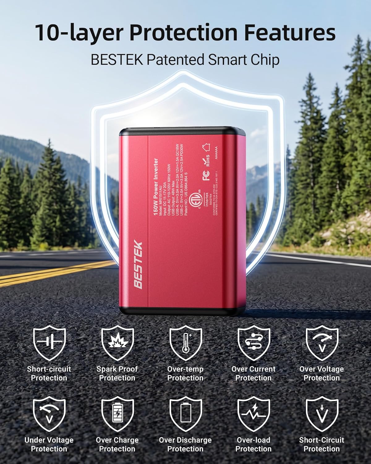 Detalle 2 de BESTEK Car Power Inverter 150W