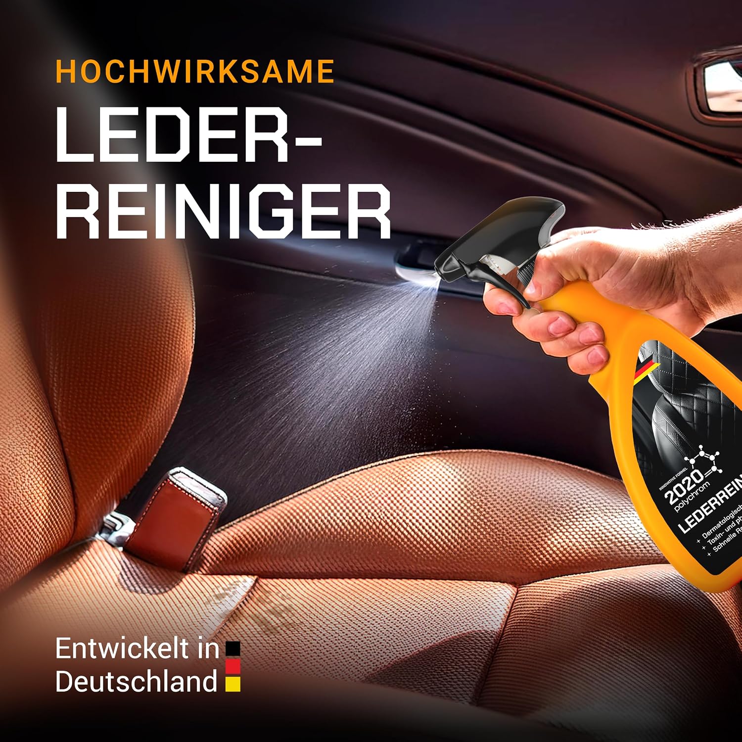 Detalle de 2020 Polychrom Lederreiniger 500 ml – materialschonende Reinigung für Lederoberflächen