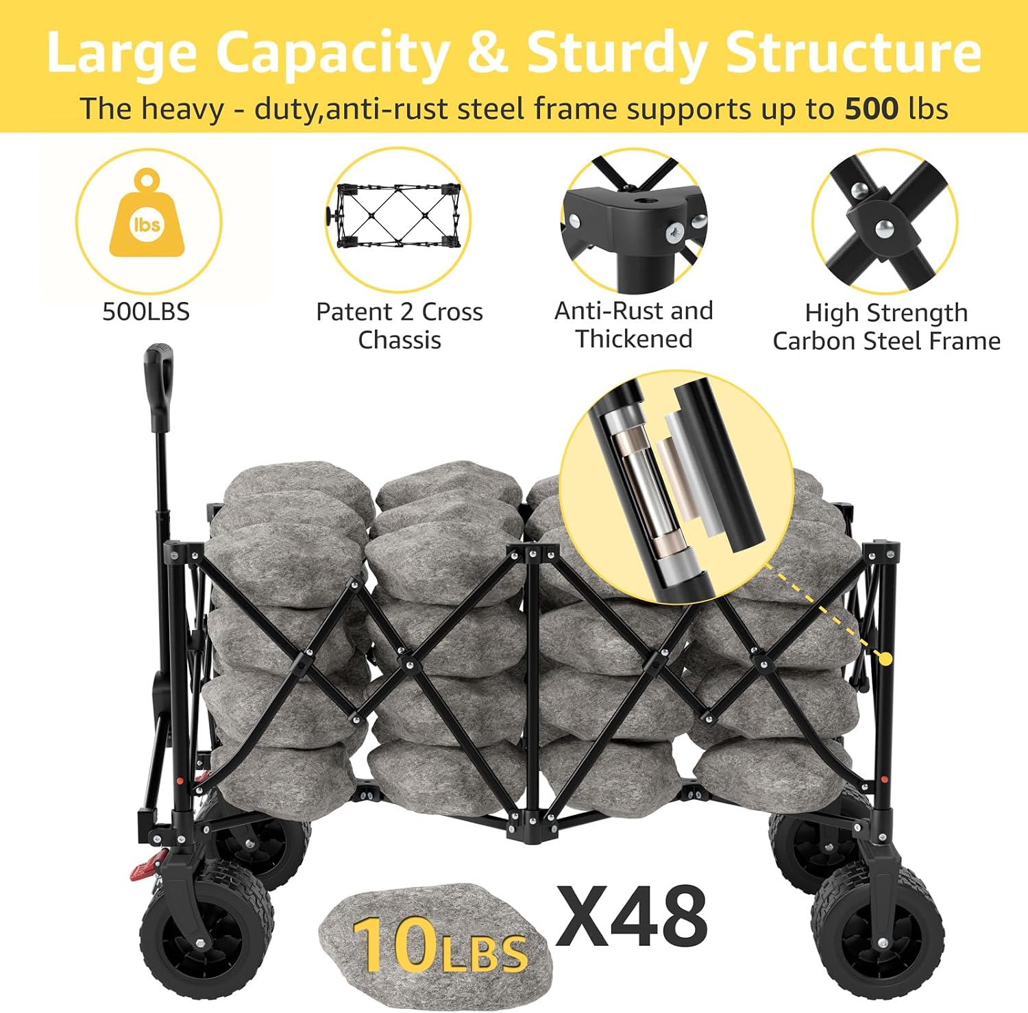 Detalle 2 de ROSONG Folding Utility Wagon 260L