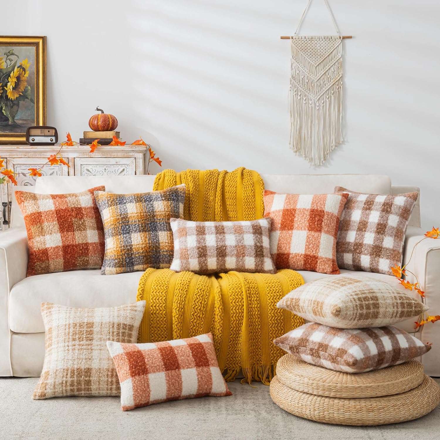 Detalle 2 de AQOTHES Decorative Pillow Covers 18x18 Inch