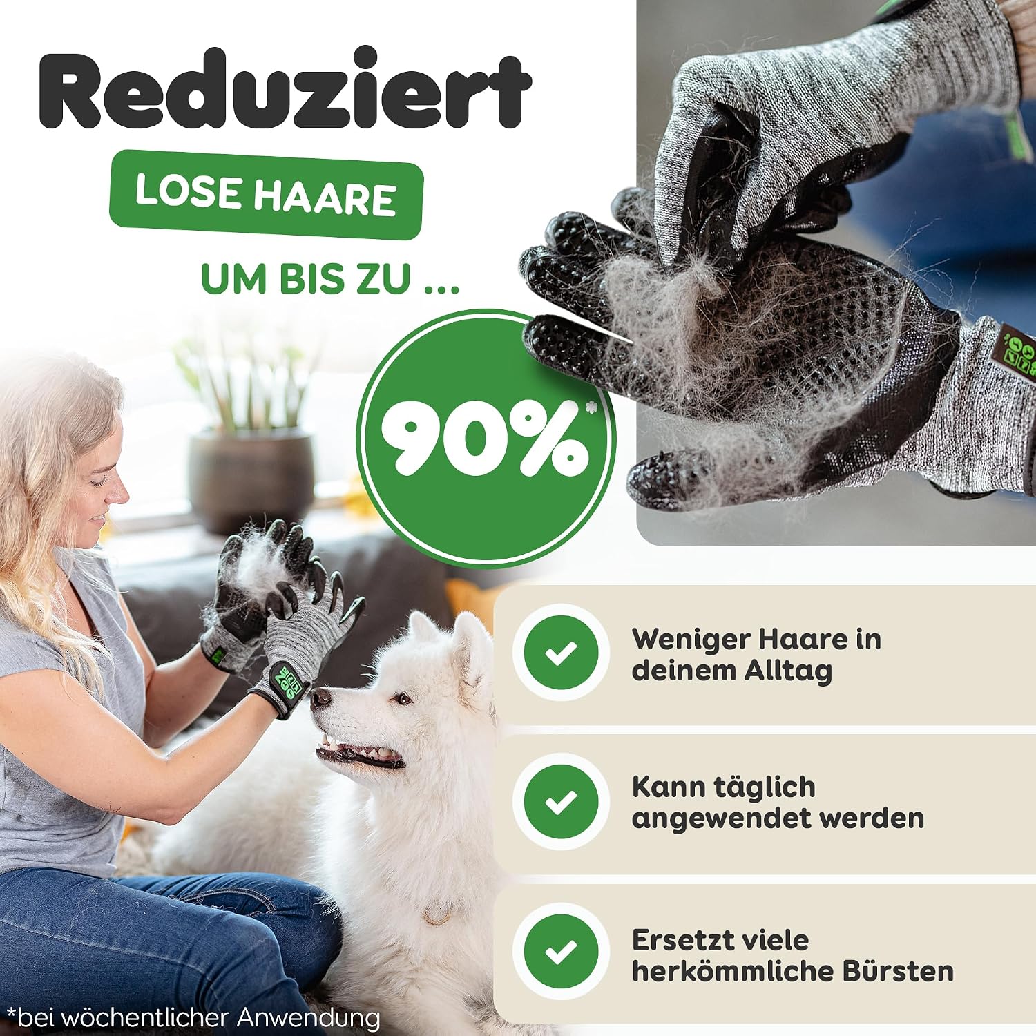 Detalle de DR Zoo Fellpflegehandschuh Gr. L 🐾