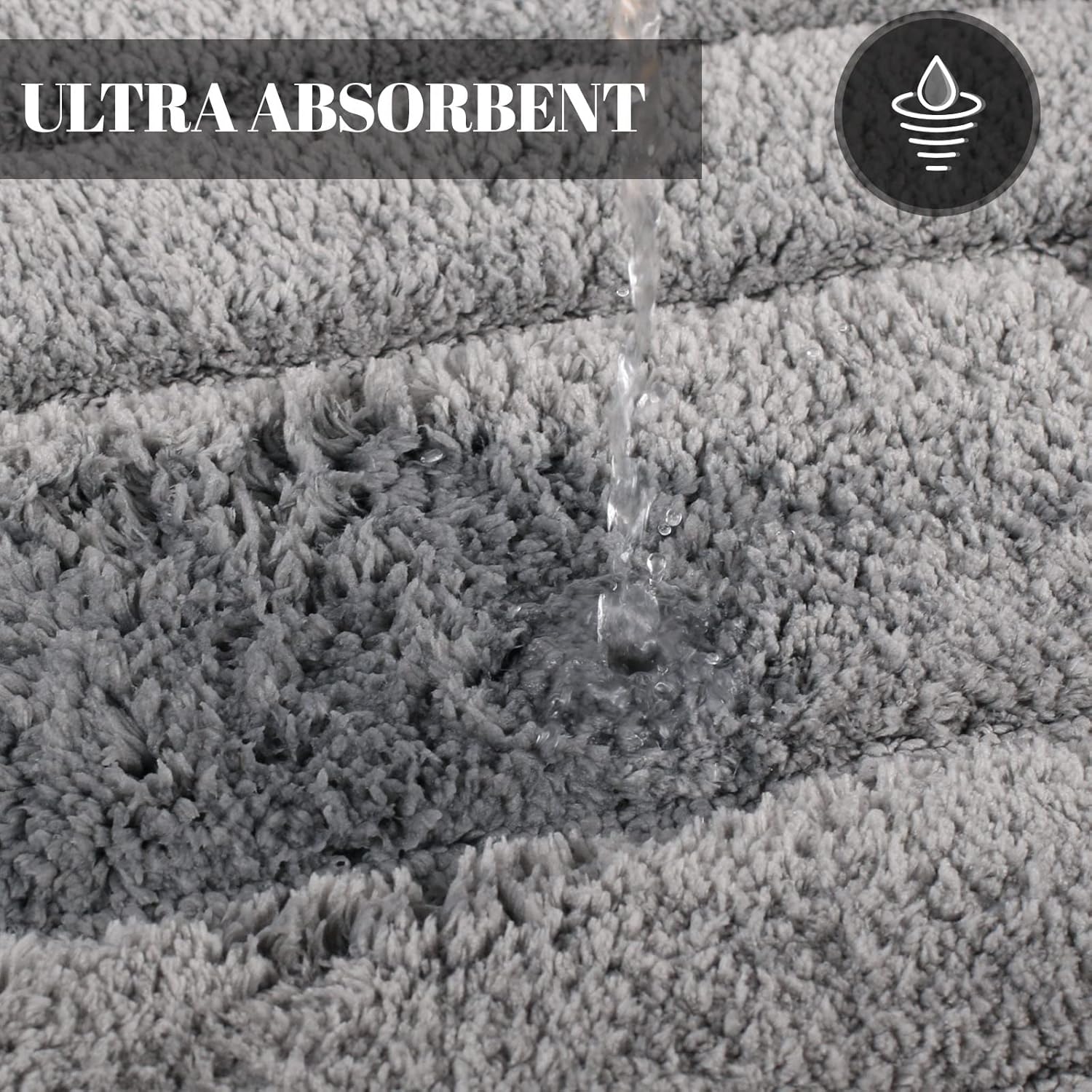 Thumbnail 3 de DUNSOO Tappeto Bagno Antiscivolo 70 x 120 cm in Microfibra Shaggy