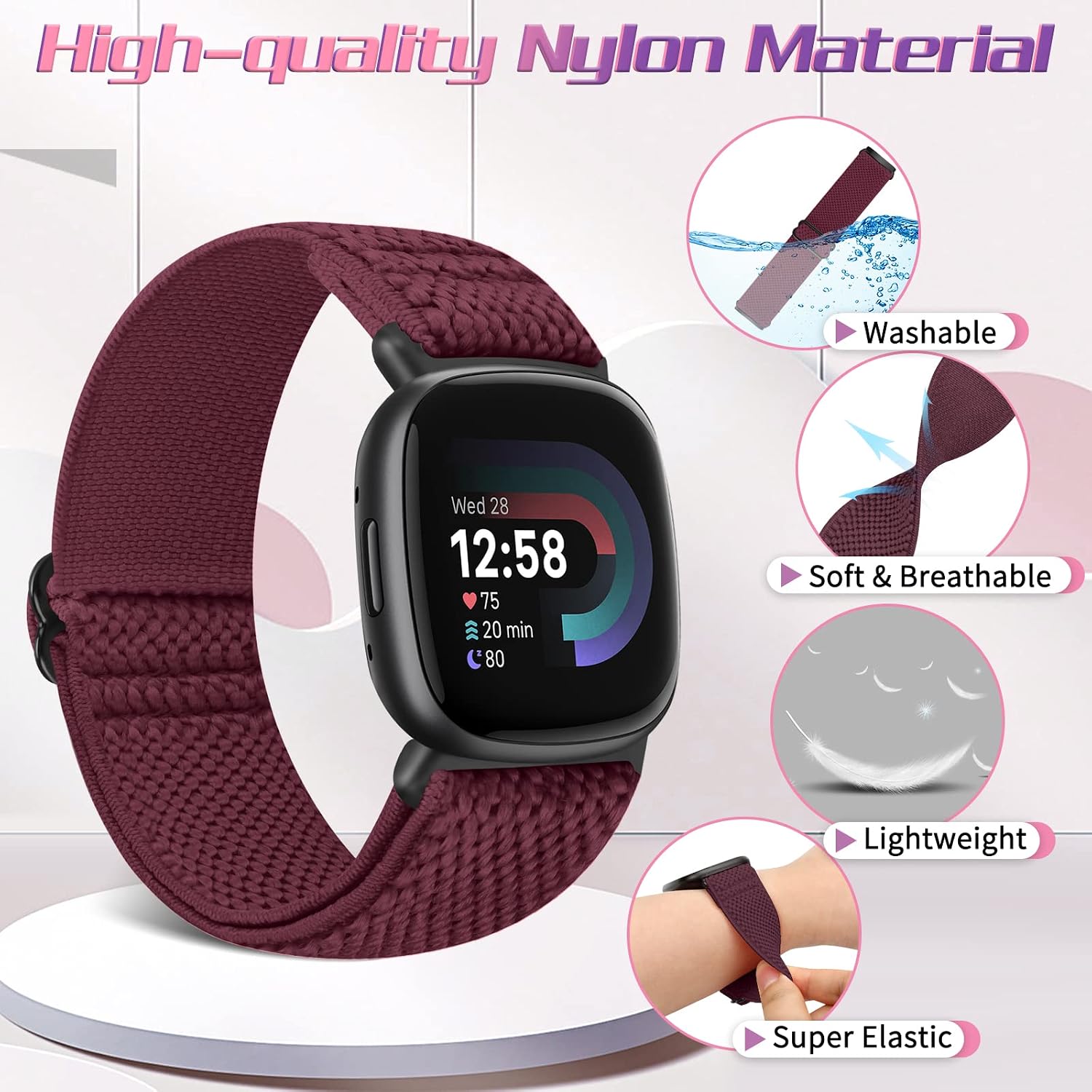 Thumbnail 2 de Tiptops Versa 4/Versa 3 5-pack nylon straps for Fitbit