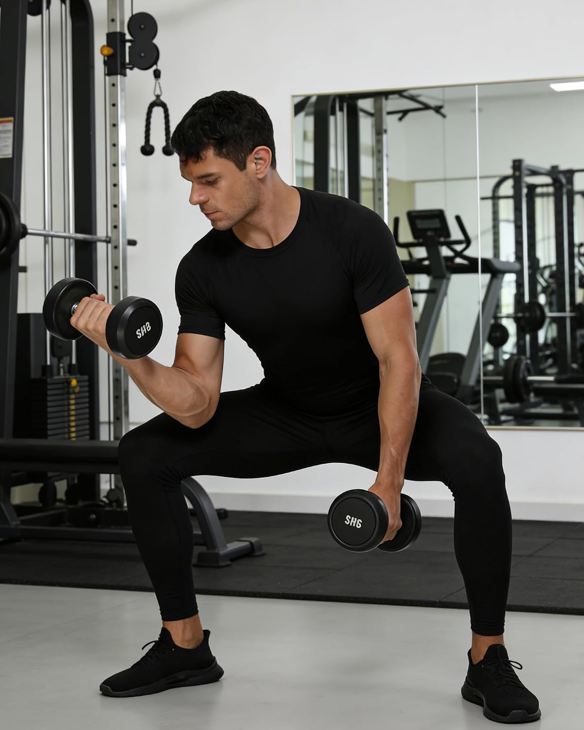 Detalle de POIHIDE Men's Compression Shirt Short Sleeve Base Layer – Lightweight, Breathable Fitness Top