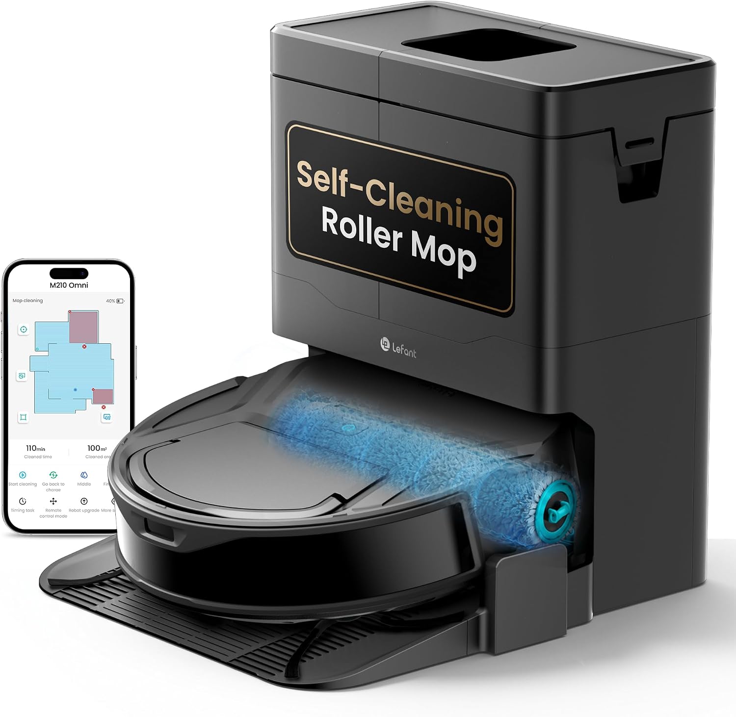 Detalle de Lefant M210 OMNI Robot Vacuum and Mop with 20,000Pa Suction and Self-Cleaning Base