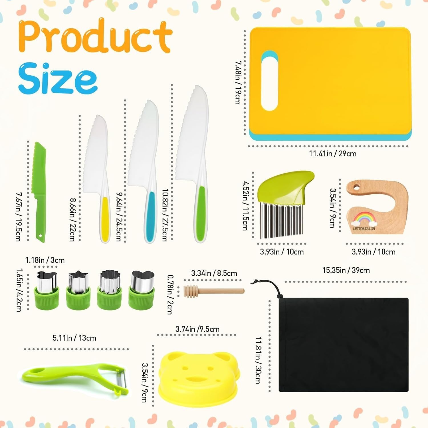 Thumbnail 4 de 16 Pieces Kids Knife Set: Toddler Safe Knives for Real Cooking