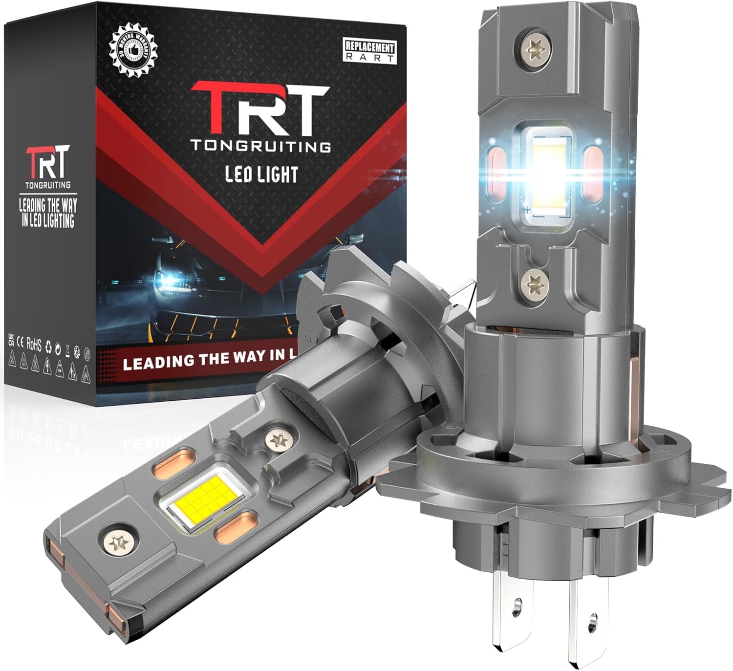 Detalle de Tongruiting H7 LED Headlight Bulb (110W, 40000LM, 6500K) – Pack of 2