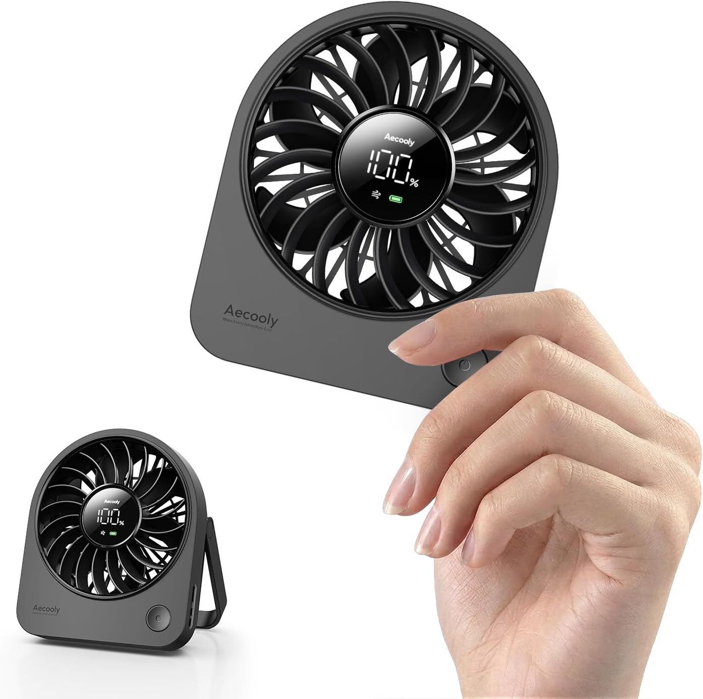 Detalle de Aecooly Mini Portable USB Desk Fan – Compact, Quiet, and Rechargeable