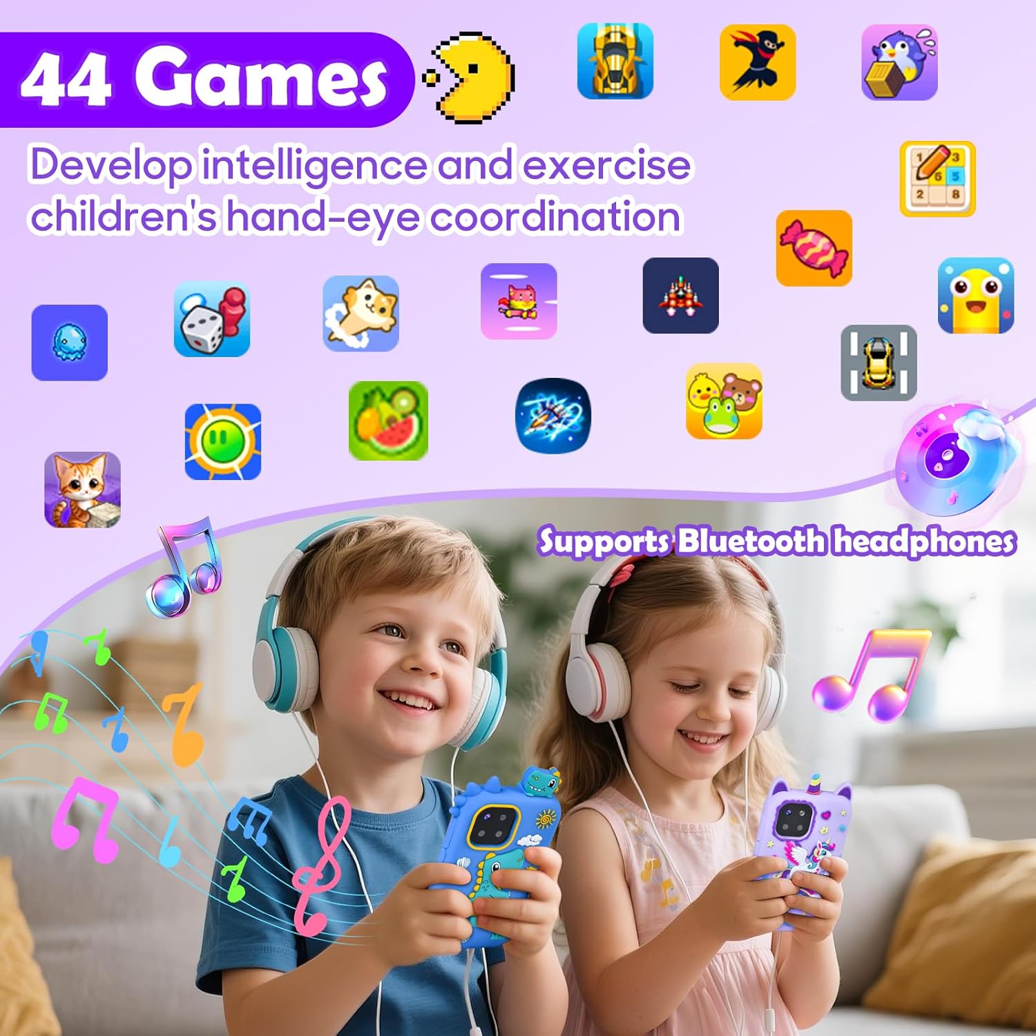 Detalle 2 de Elecoutek Kids Smart Phone: Unicorn Themed 2.8" Toy Smartphone for 3–10 Year Olds