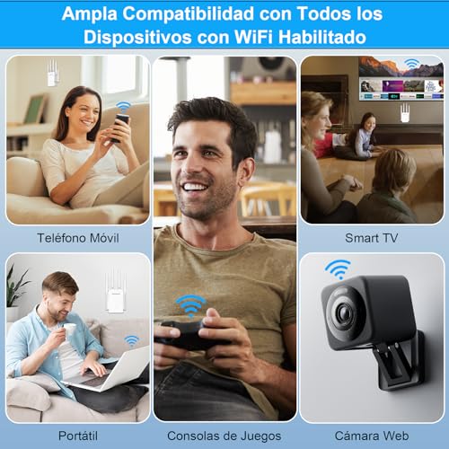Detalle 2 de WONLINK Repetidor WiFi 1200 Mbps de doble banda (2.4/5 GHz) con 4 antenas y puerto Ethernet