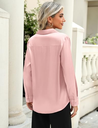 Detalle de Zeagoo Chemisier Femme Satin col V soie