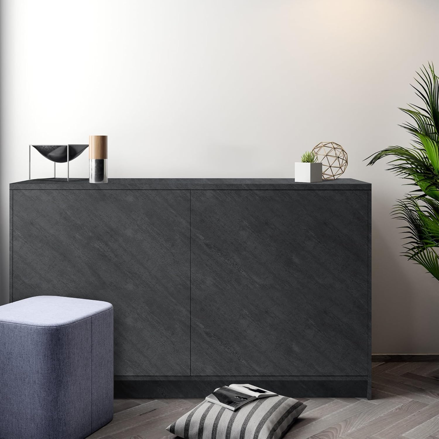 Detalle de Hode Klebefolie Möbel Grau (Betonoptik) 90 x 500 cm – selbstklebende Möbelfolie in Dunkelgrau