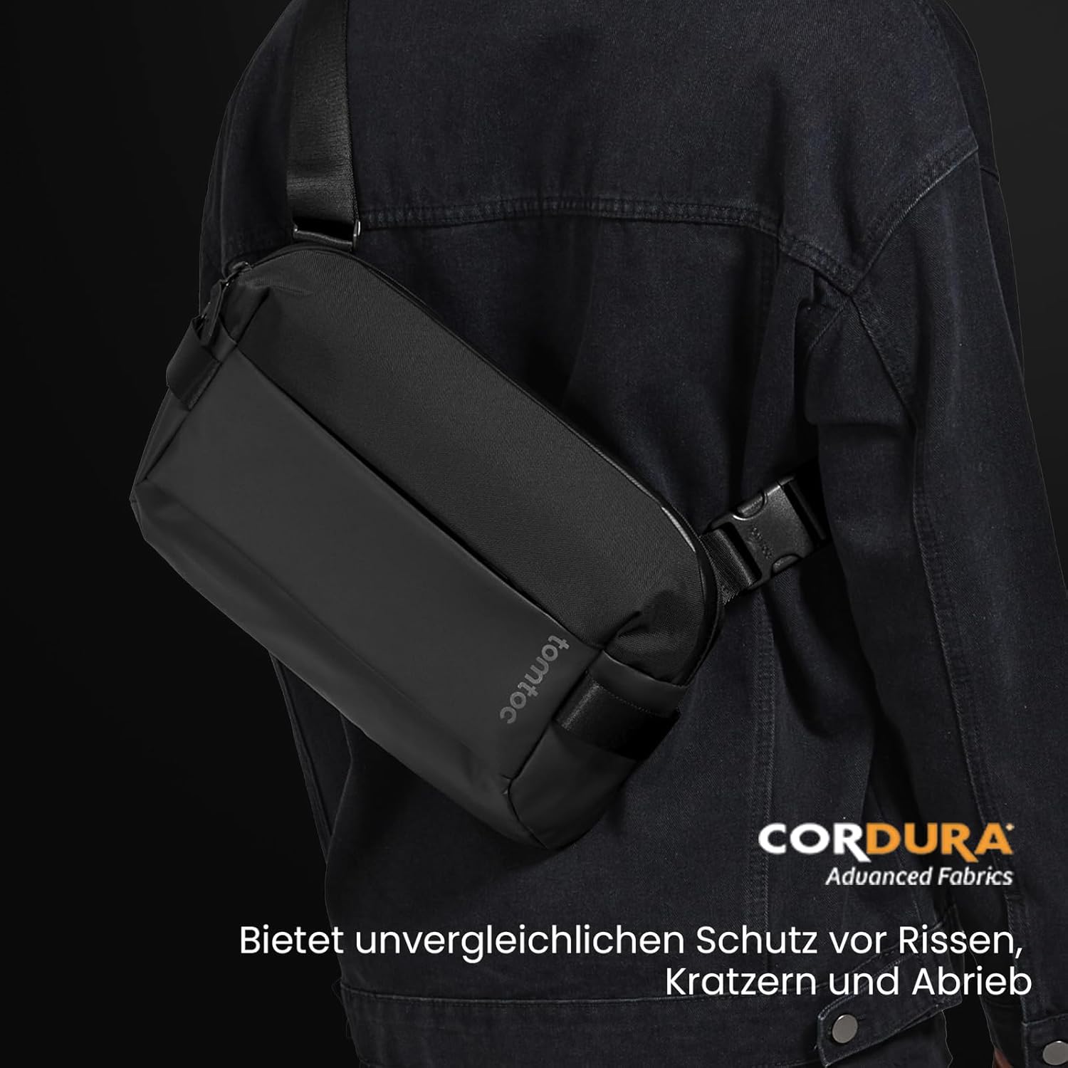 Thumbnail 5 de tomtoc Herren Schultertasche Umhängetasche 7L für 11-Zoll iPad Air M4/M3/M2, iPad Pro M5/M4 & iPad A16 – Schwarz