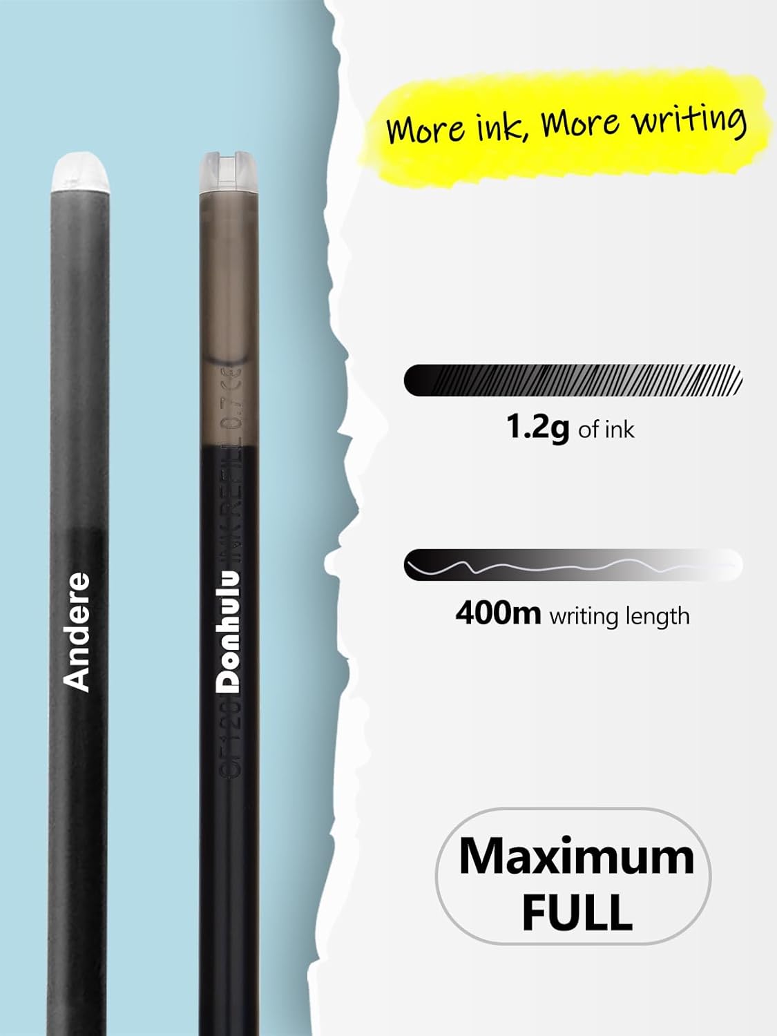 Thumbnail 2 de Donluhu 14 ricariche cancellabili per penna Pilot FriXion Ball & Clicker, 0,7 mm, nere (400 m)