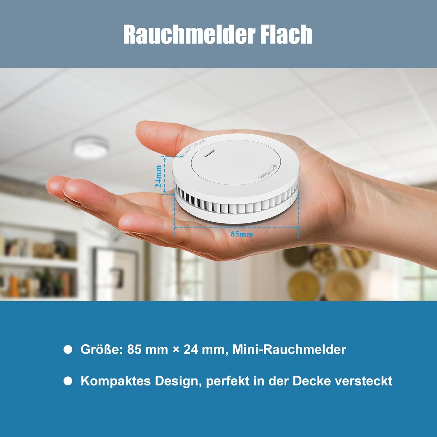 Thumbnail 4 de Rauchmelder 10 Jahre Batterie Magnethalterung Ohne Bohren