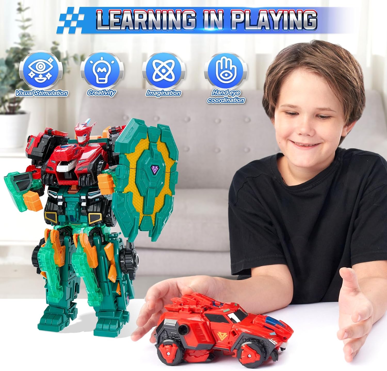 Detalle 2 de Quantum Heroes DINOSTER robot transformable 11,02 pouces 🤖