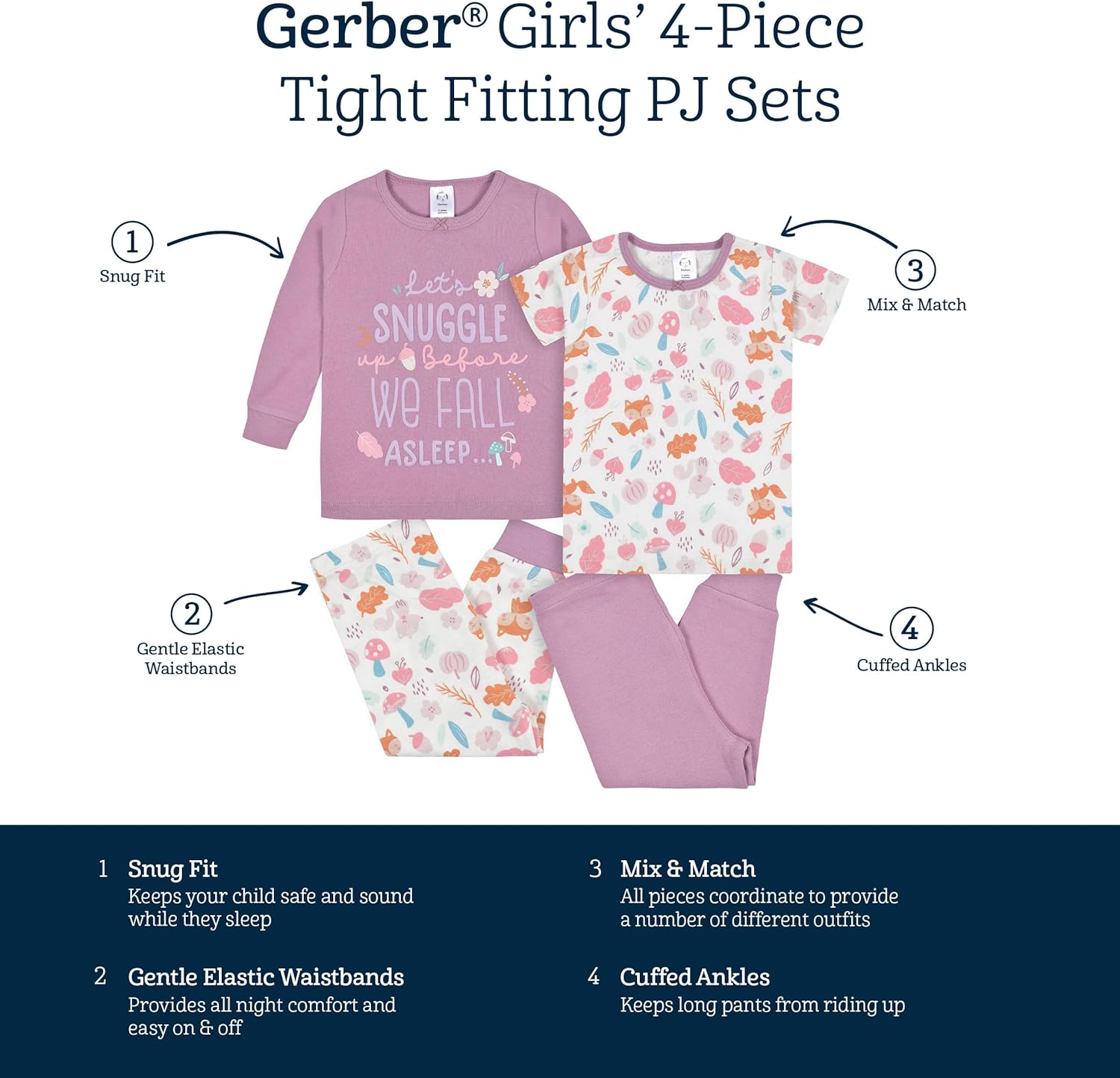 Thumbnail 4 de Gerber Set pigiama 4 pezzi per bambina Unicorno Magic Pink 24 mesi