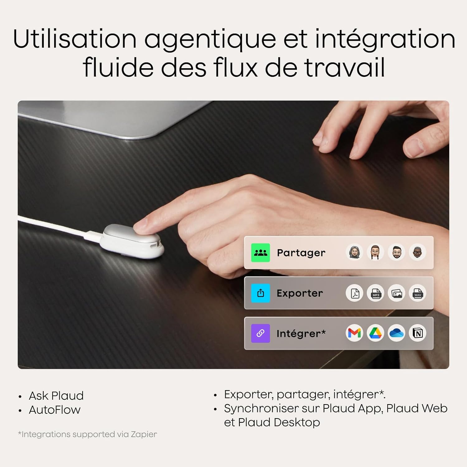 Thumbnail 6 de Plaud NotePin S — Enregistreur Vocal IA avec bouton tactile, transcription et résumés IA