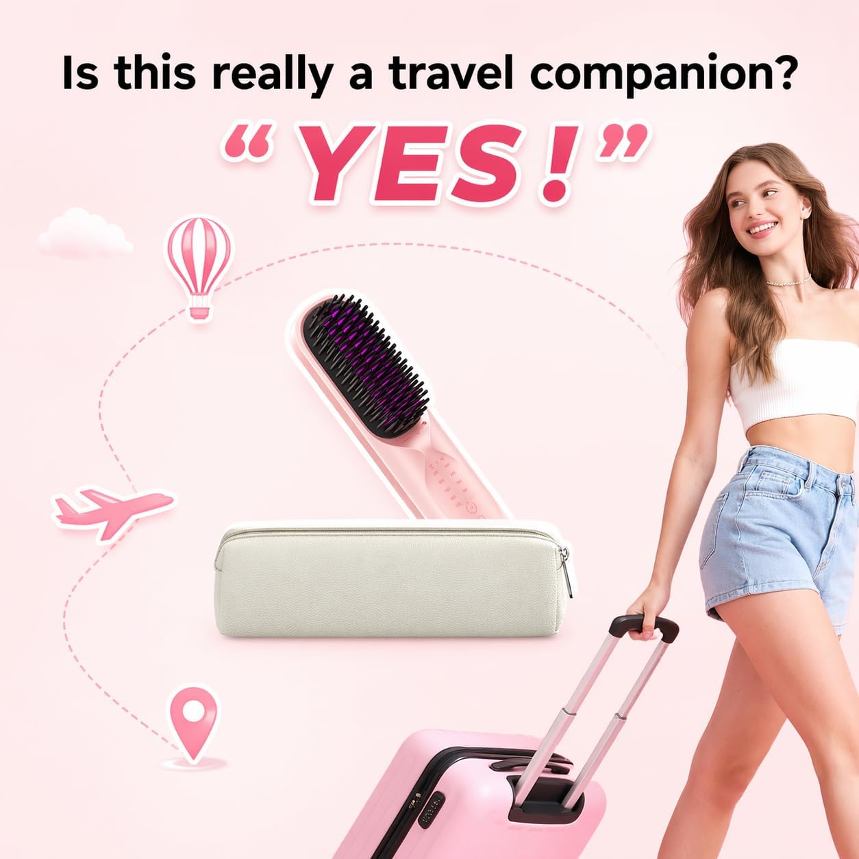 Thumbnail 2 de Bopcal Cordless Hair Straightener Brush: Travel-Friendly 6-Setting Heated Brush