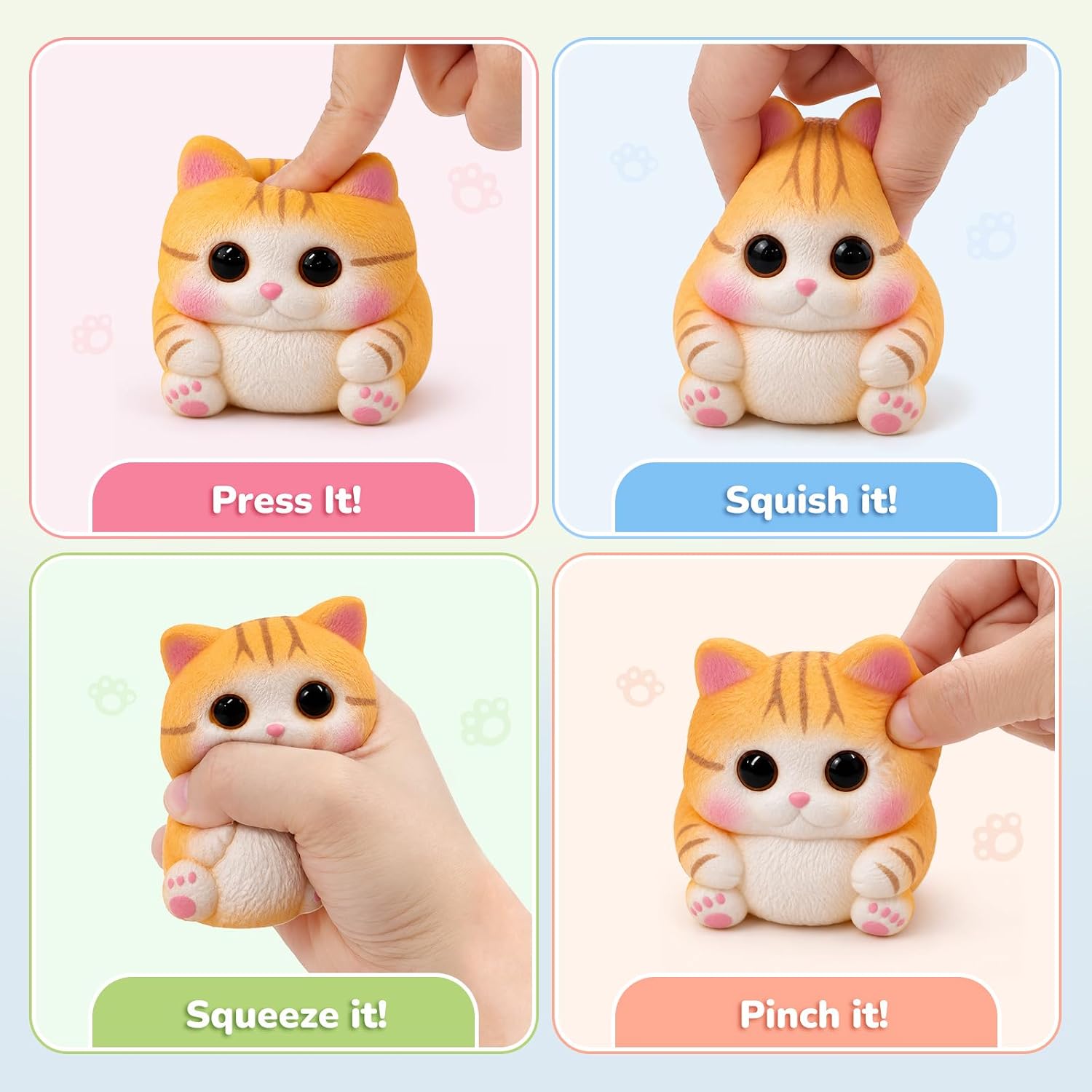 Detalle 2 de Reenovan TS002 Cat Squishy Toy, Soft TPR Sensory Fidget