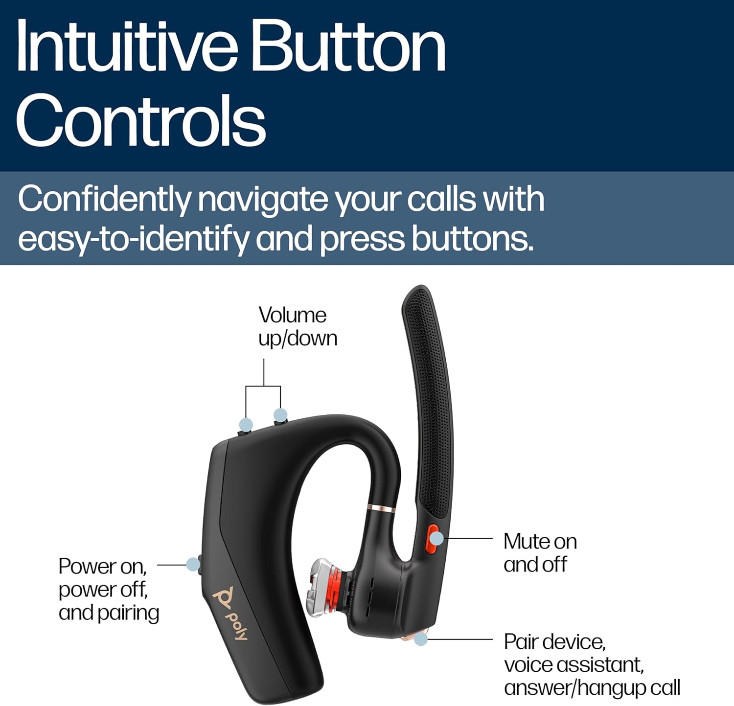 Thumbnail 5 de Poly Voyager Legend 50 UC Bluetooth headset with 4 mics