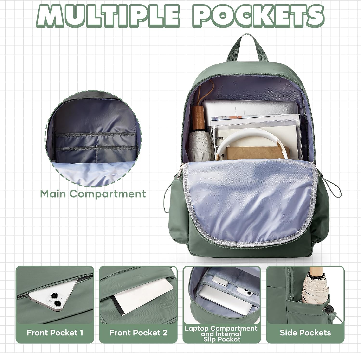 Thumbnail 3 de WEPLAN 14-inch Laptop Backpack