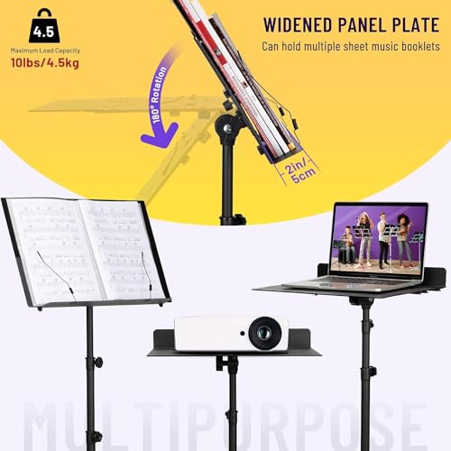 Detalle de CAHAYA Pupitre Musique Triple Pliable Portable Métal – hauteur 78–142 cm