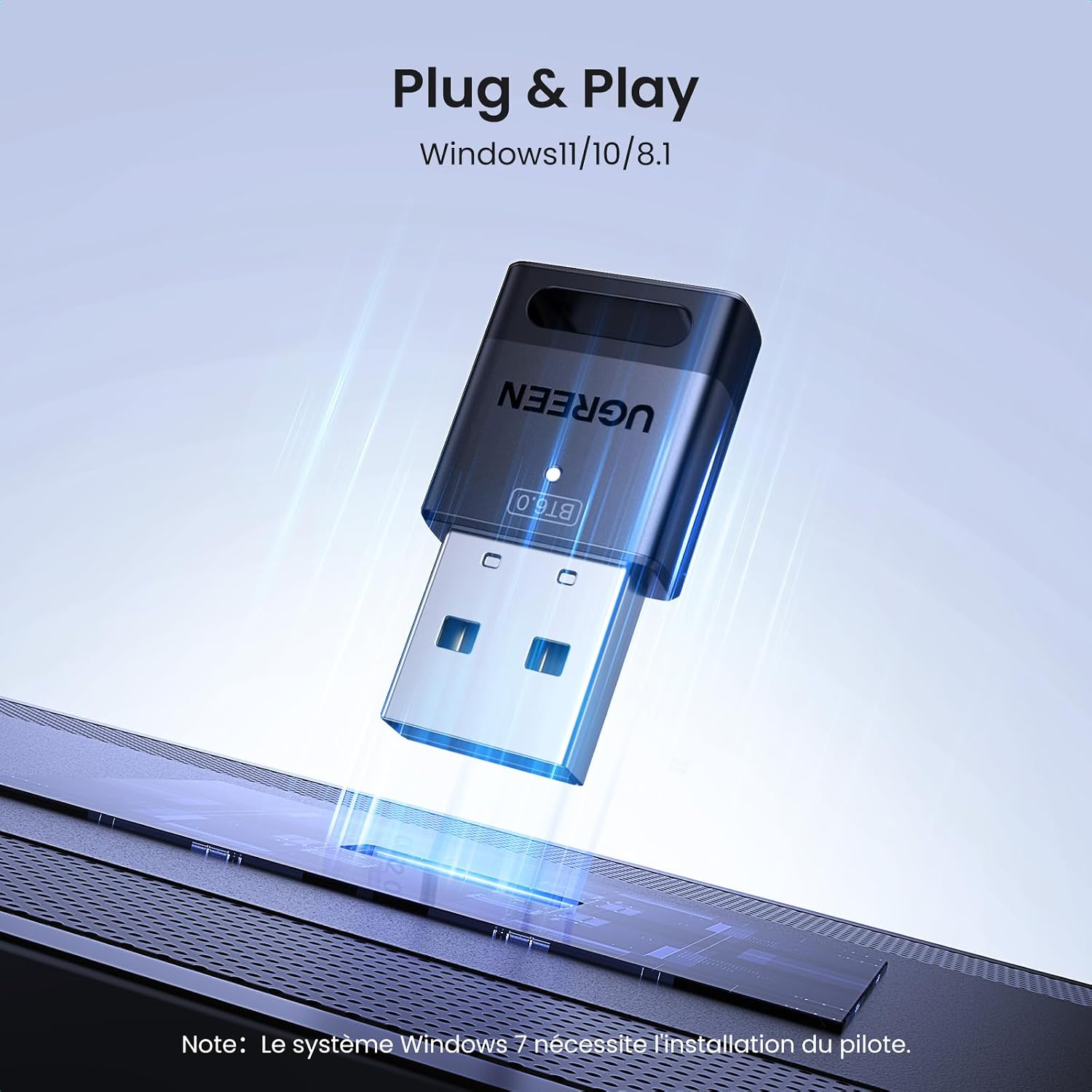 Detalle de UGREEN Dongle Bluetooth 6.0 – Clé USB Bluetooth pour PC BLE/EDR