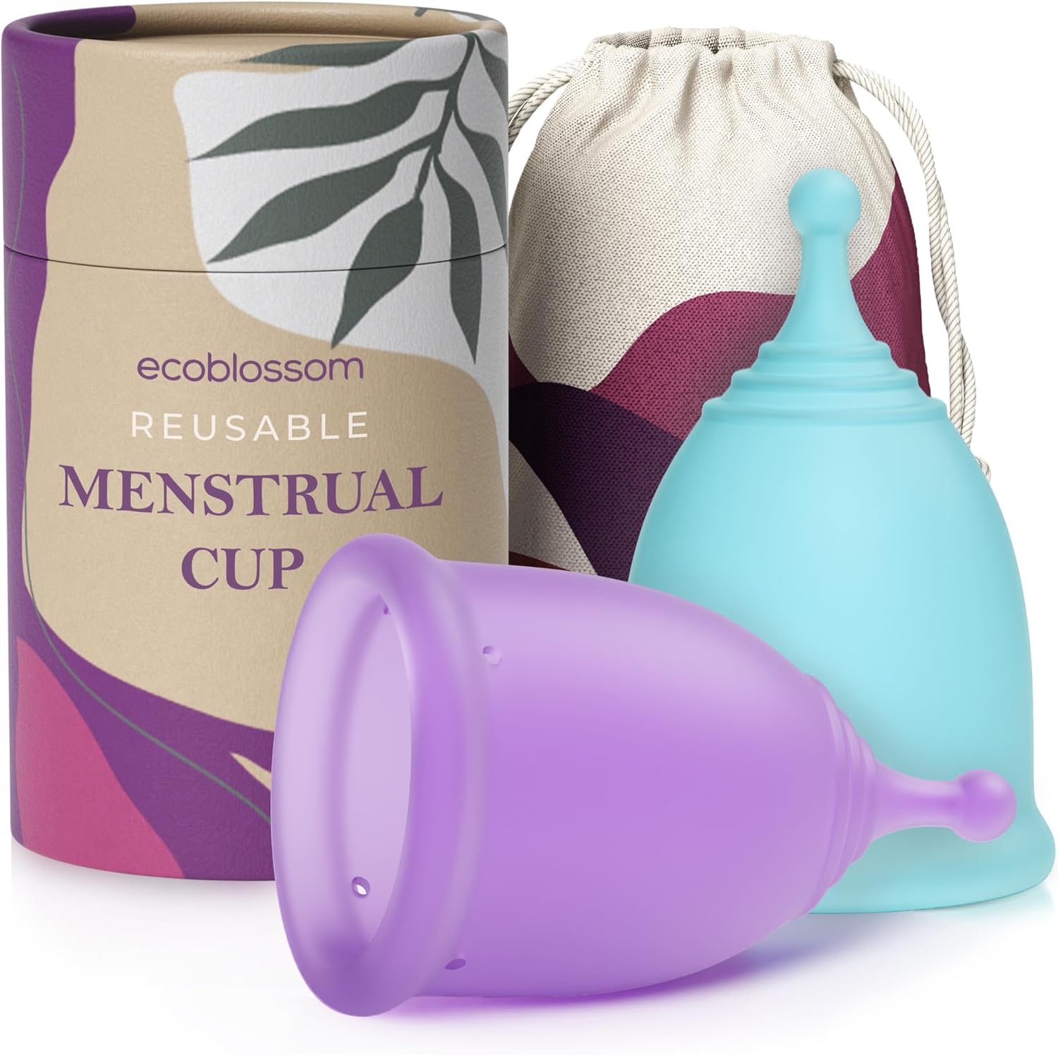 Imagen de EcoBlossom Reusable Menstrual Cup Set – 2 Large Medical-Grade Silicone Cups en OfertitasTOP
