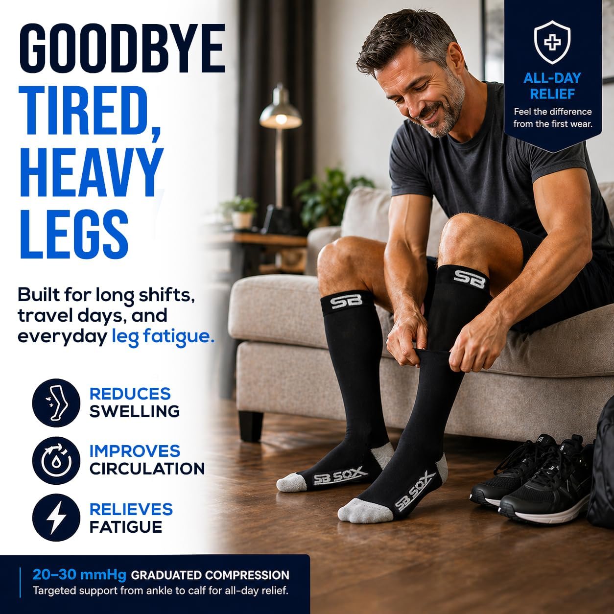 Detalle de SB SOX Compression Socks (20-30mmHg) for Men & Women
