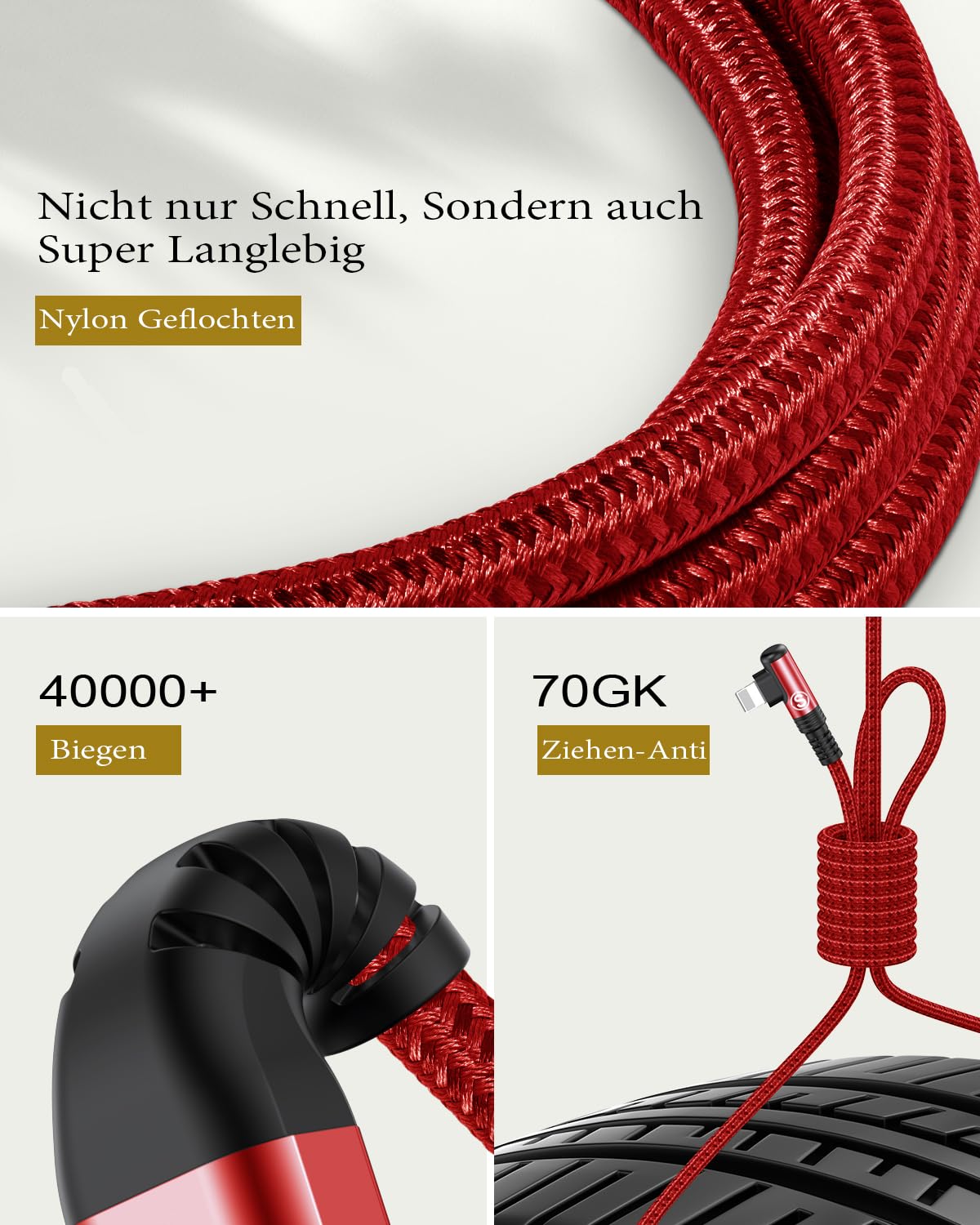 Detalle 2 de SWECENT USB-C Lightning Kabel 2 m, 2er-Set
