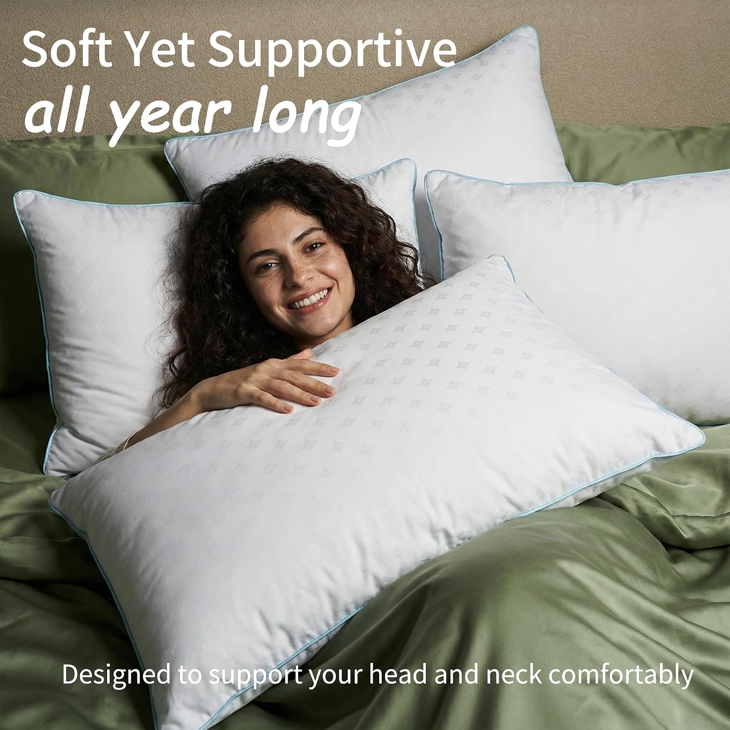 Detalle 1 de ezepilw King Size Pillows Set of 2, Down Alternative Hotel-Style Bed Pillows