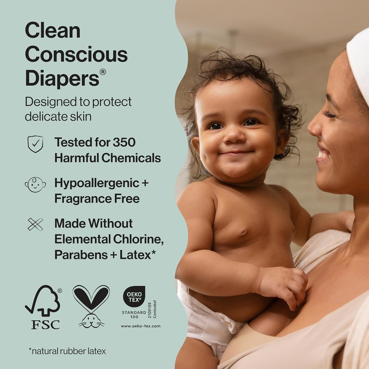 Detalle de Honest Clean Conscious Newborn Diapers 72ct