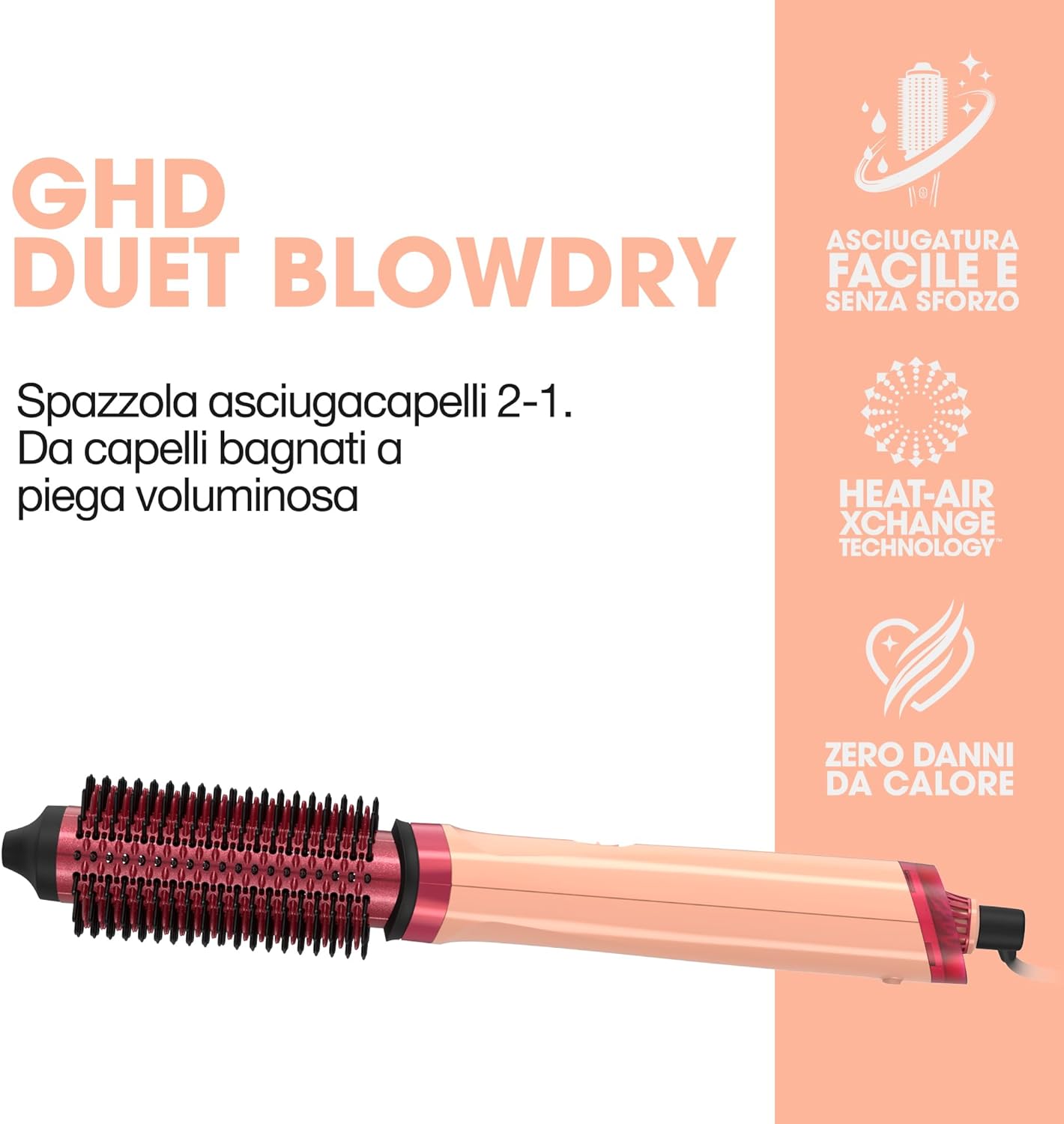 Detalle de ghd Duet Blowdry: Spazzola Asciugacapelli Lisciante 2‑in‑1 con Heat‑Air Xchange