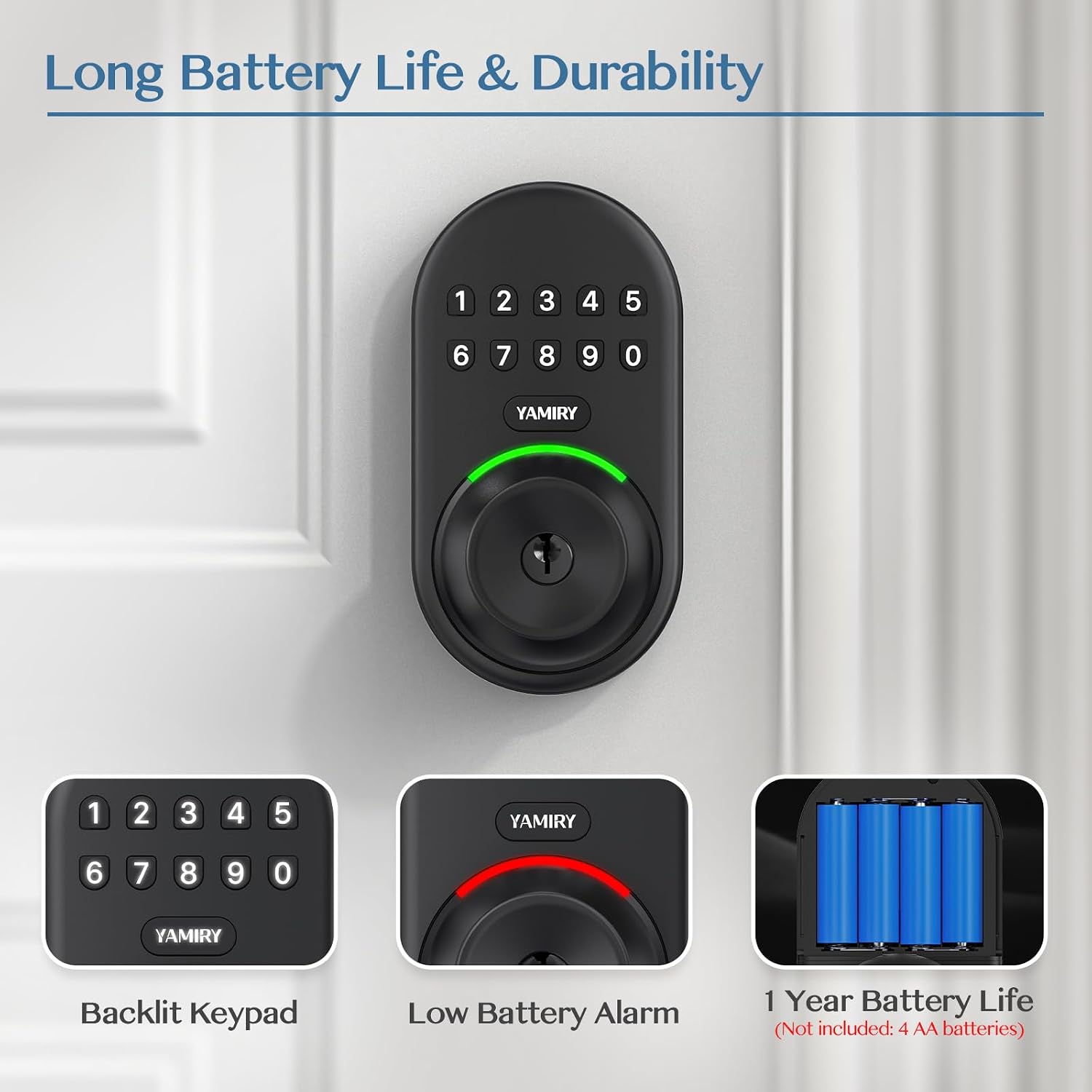 Detalle 1 de Yamiry Smart Door Knob Lock, 20 User Codes