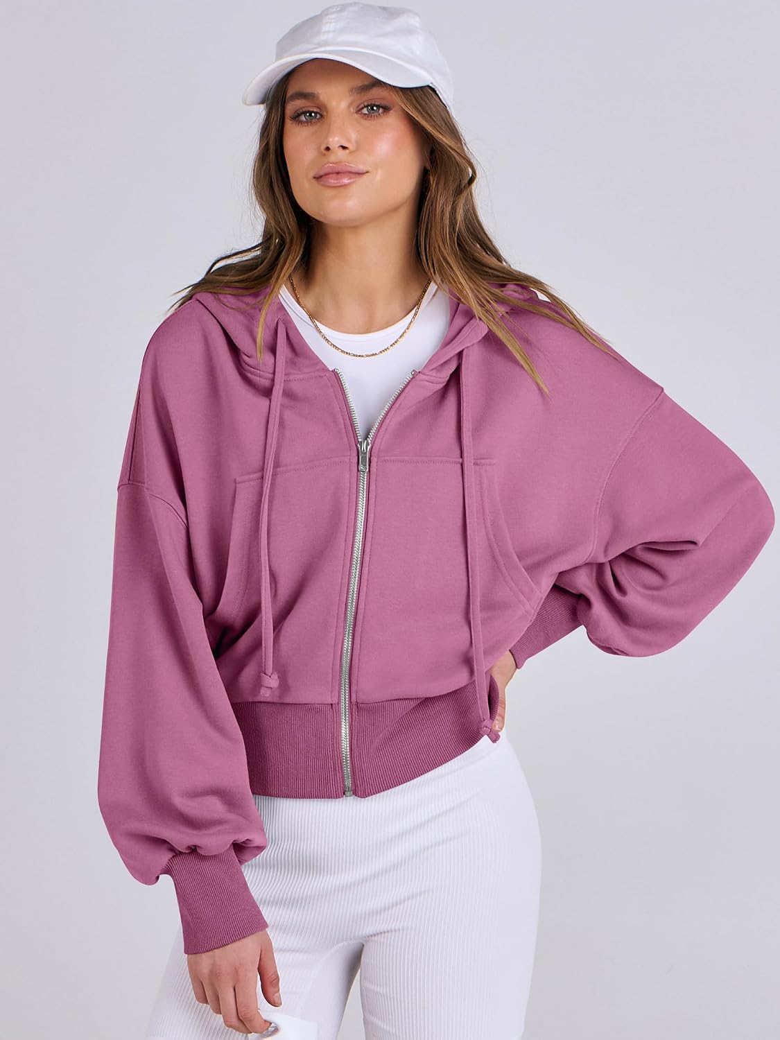 Detalle 2 de ANRABESS Women's Zip-Up Hoodie, Rayon-Polyester